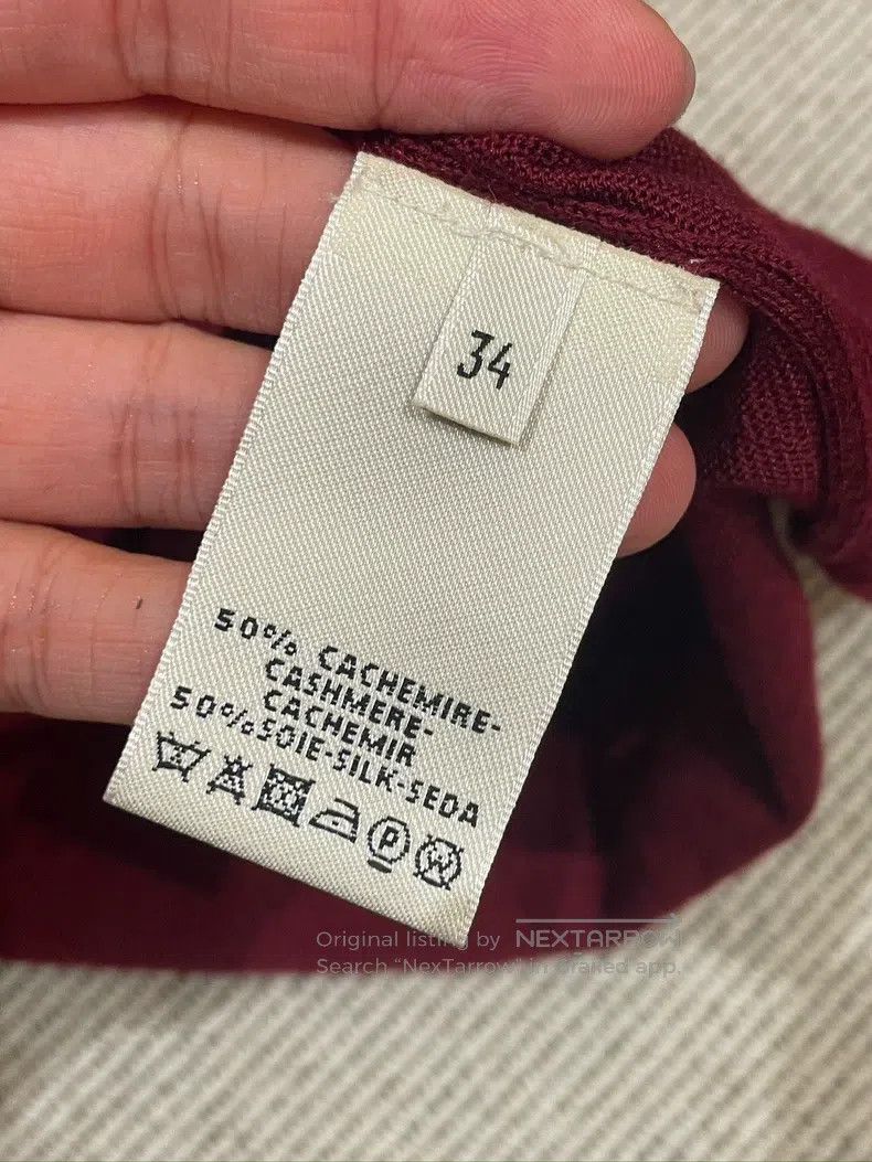 Hermes Hermes Burgundy High-Neck Knit Sweater, 50% Cashmere 50% M Size XXS / US 00 / IT 34 - 3 Thumbnail