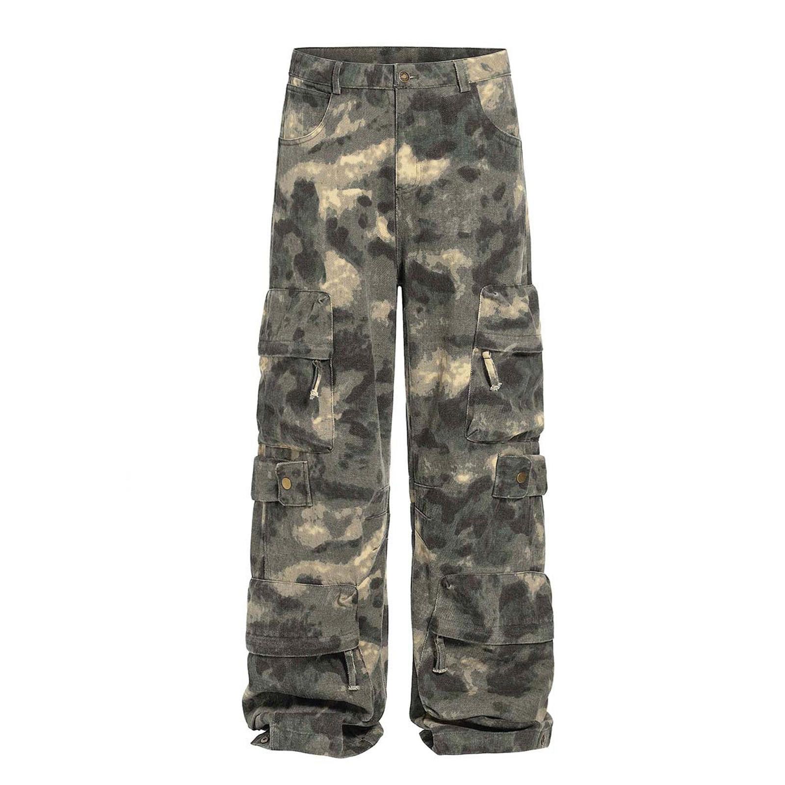 Other Green Camo Cargo Pants, Baggy Wide Leg Utility Pants Size US 32 / EU 48 - 5 Thumbnail