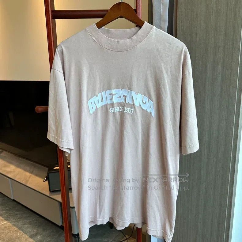 Balenciaga Balenciaga Reversed embroidery pink logo short-sleeved T-s Size US M / EU 48-50 / 2 - 1 Thumbnail