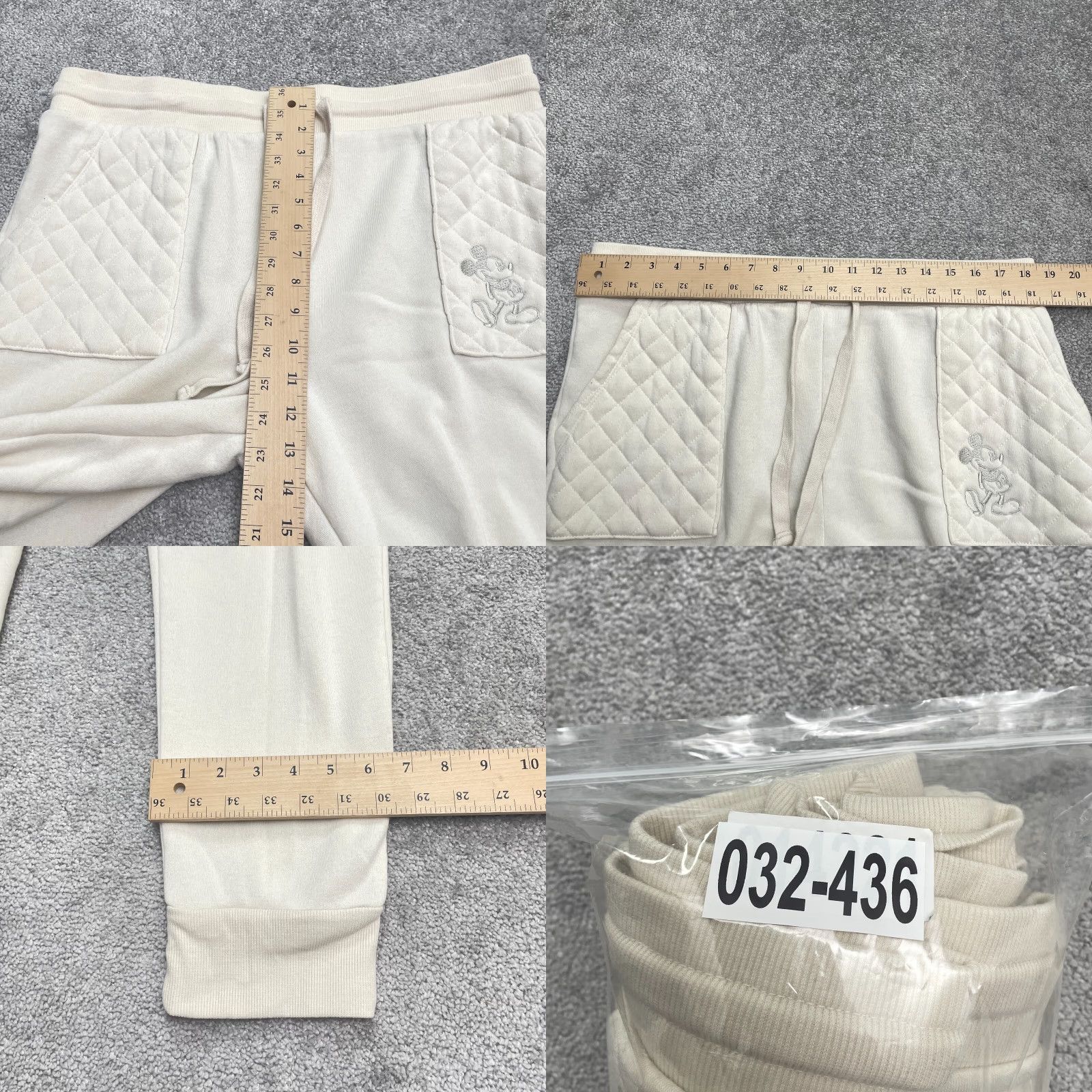 Disney Disney Mickey Mouse Jogger Sweatpants Mens XL Ivory Quilted Pockets Casual 37x30 Size US 36 / EU 52 - 9 Thumbnail
