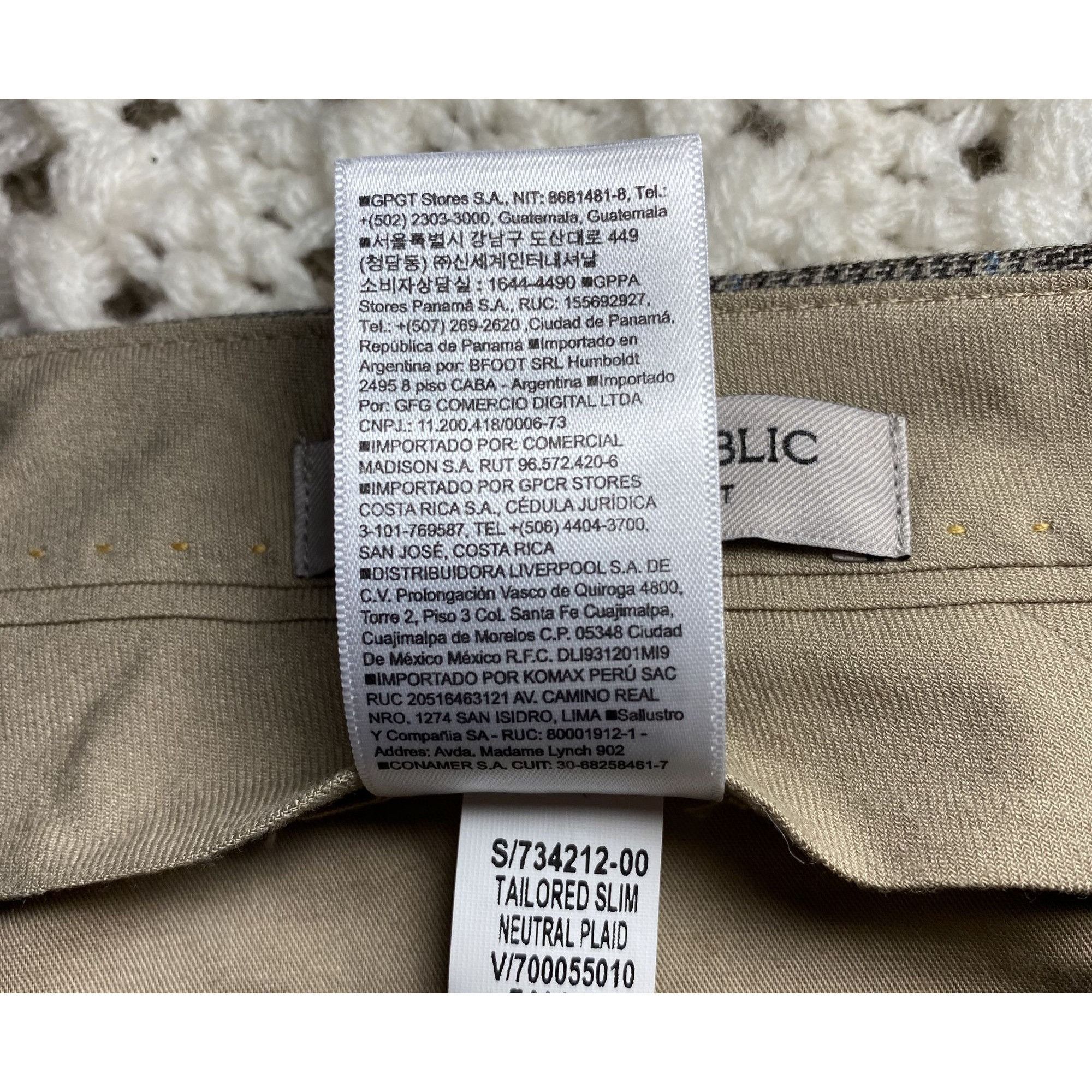 Banana Republic Men’s Tailored Dress Pants Slim Fit Windowpane Size W36 34L Size 36R - 6 Thumbnail