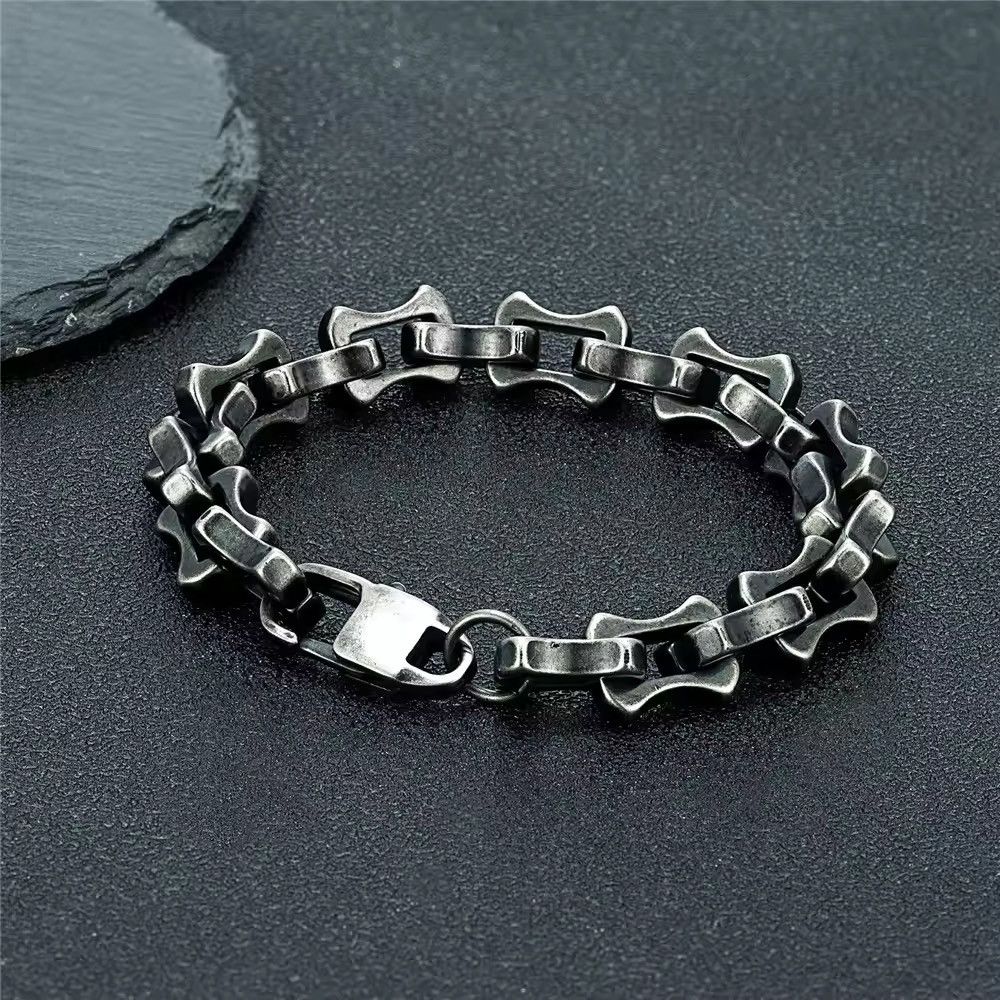 Vintage 21cm Vintage Oxidized Black Keel Chain Link Men Bracelet Size ONE SIZE - 3 Thumbnail