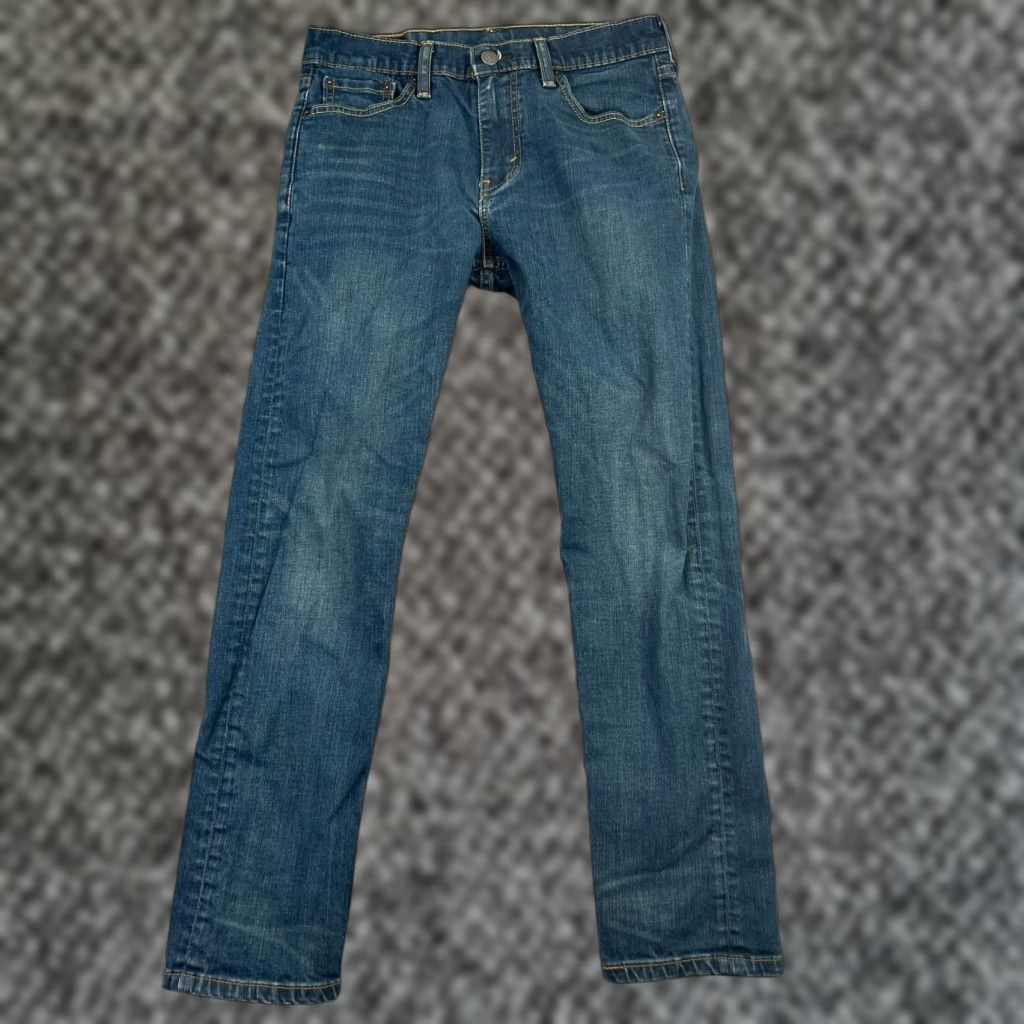 Levi's VINTAGE Levi's 502 Jeans Mens 29x30 Dark Wash Blue Taper Stretch Denim Regular Fit Size US 29 - 1 Thumbnail