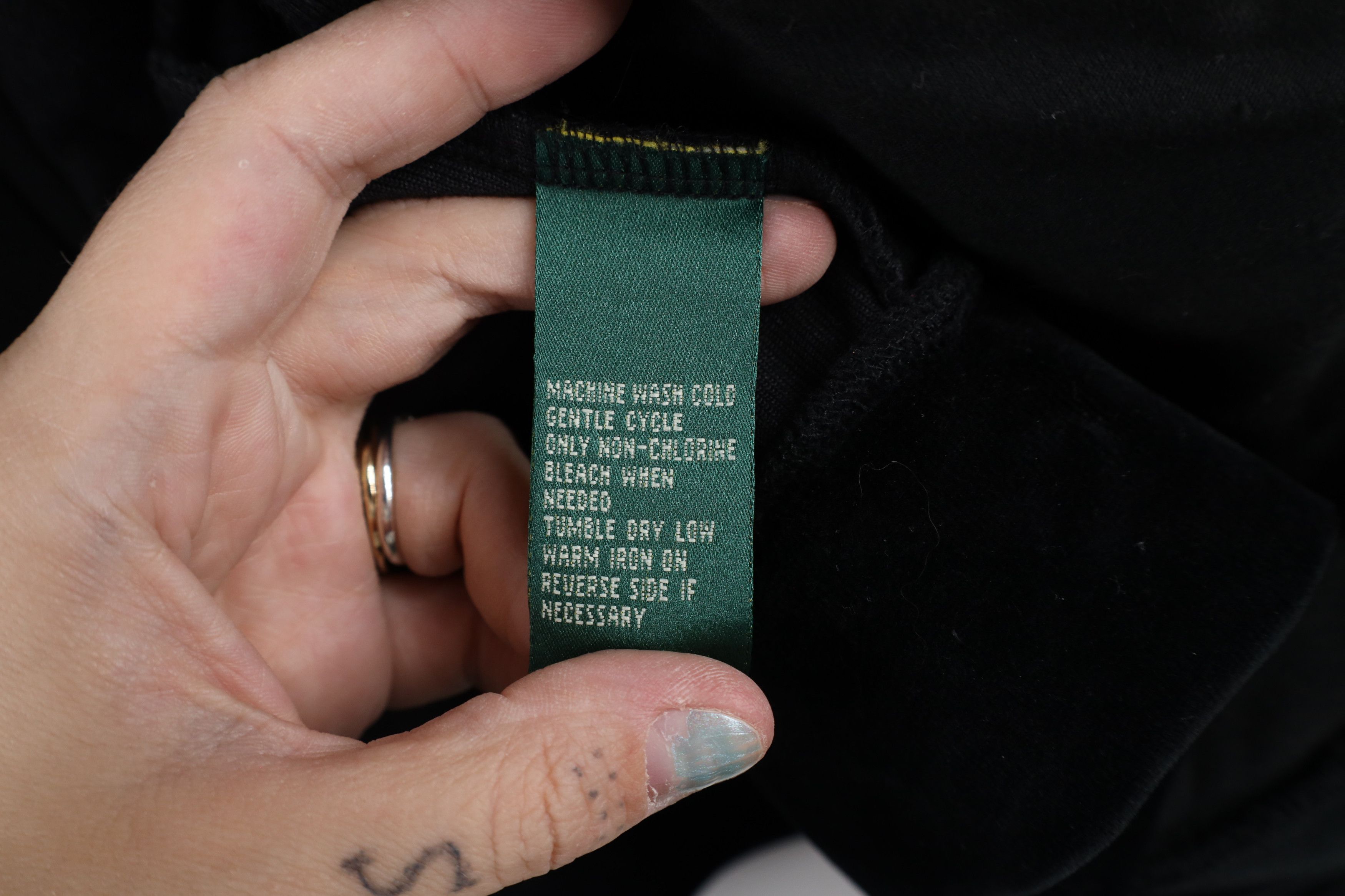 Ralph Lauren × Vintage Vintage 90s Ralph Lauren Full Zip Hoodie Sweatshirt Black Size XXL / US 16-18 / IT 52-54 - 7 Thumbnail