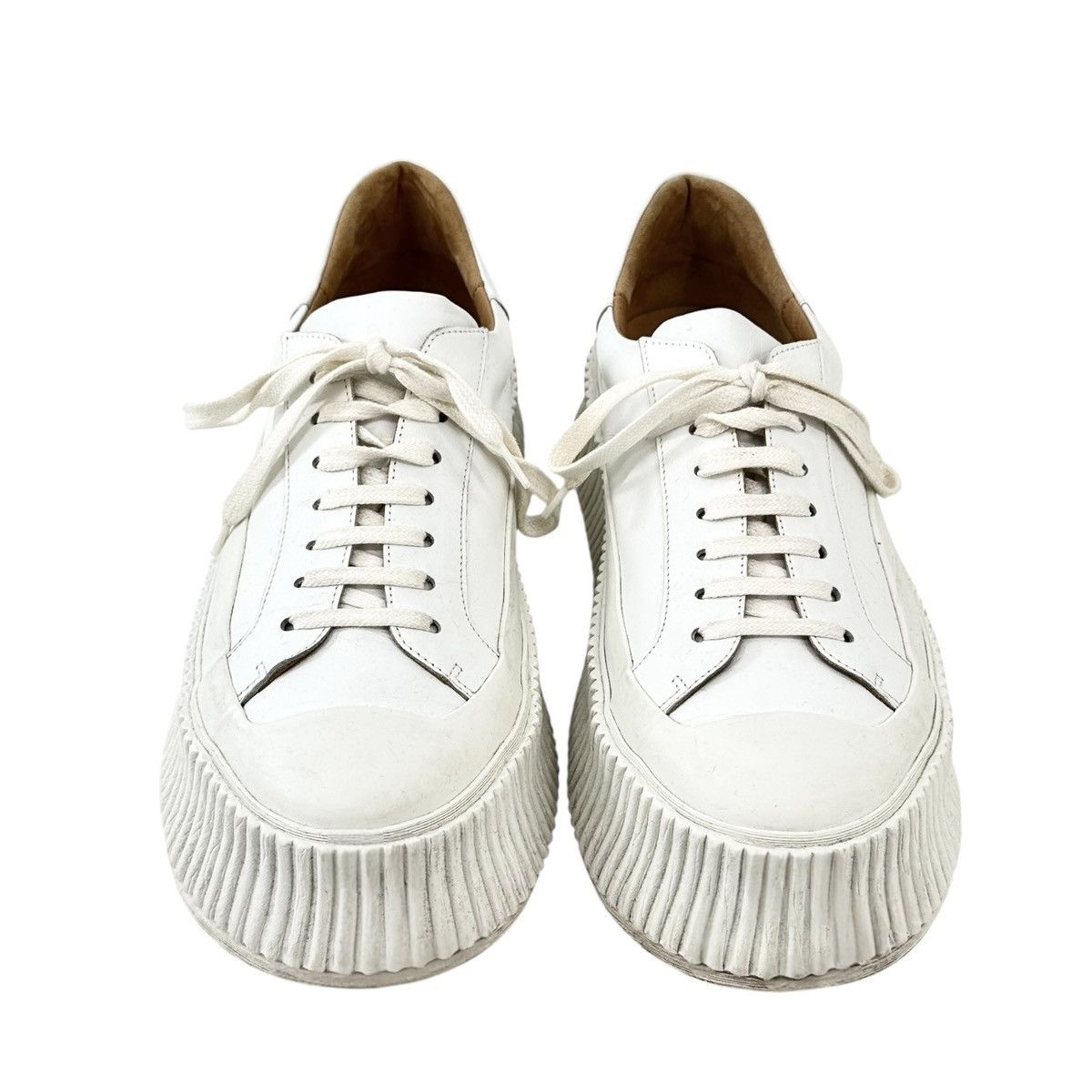 Jil Sander "Olona" White Leather Platform Sneakers sz 41 Size US 8 / EU 41 - 4 Thumbnail