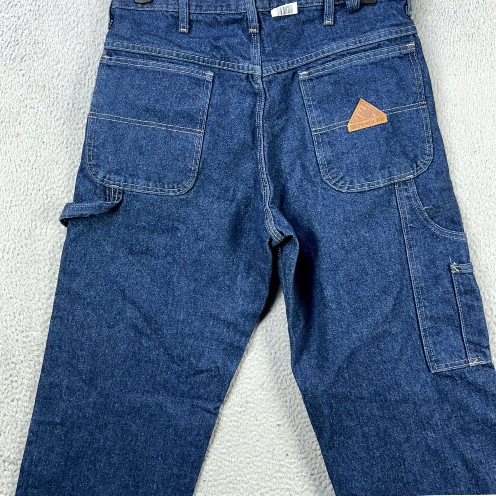 Vintage VINTAGE Bulwark FR Jeans Work Carpenter Mens 34X34 Blue Flame Resistant Cargo Pockets Size US 34 / EU 50 - 3 Thumbnail