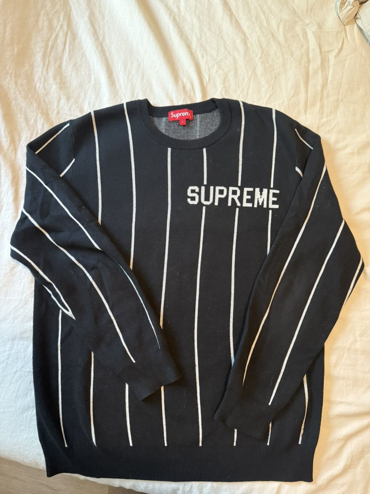 Supreme Supreme Pinstripe Sweater Size Large Size US L / EU 52-54 / 3 - 4 Thumbnail