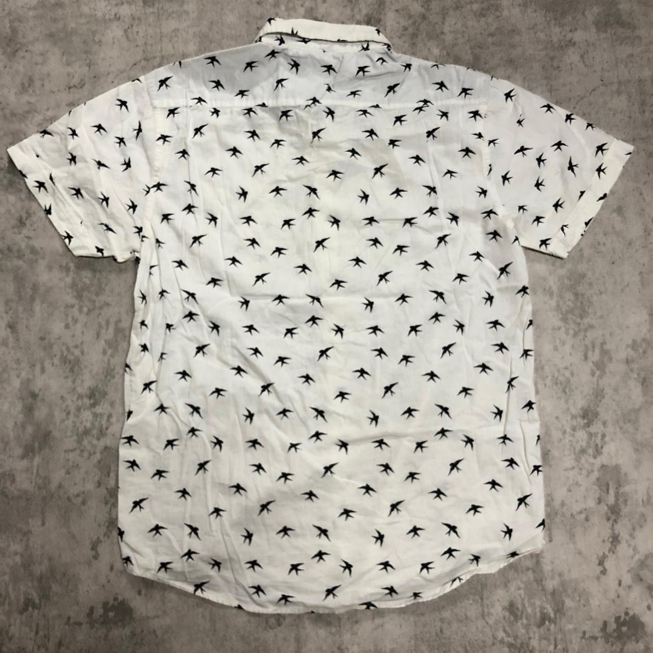Other White short-sleeved button-up shirt with black bird print Size L / US 10 / IT 46 - 4 Thumbnail