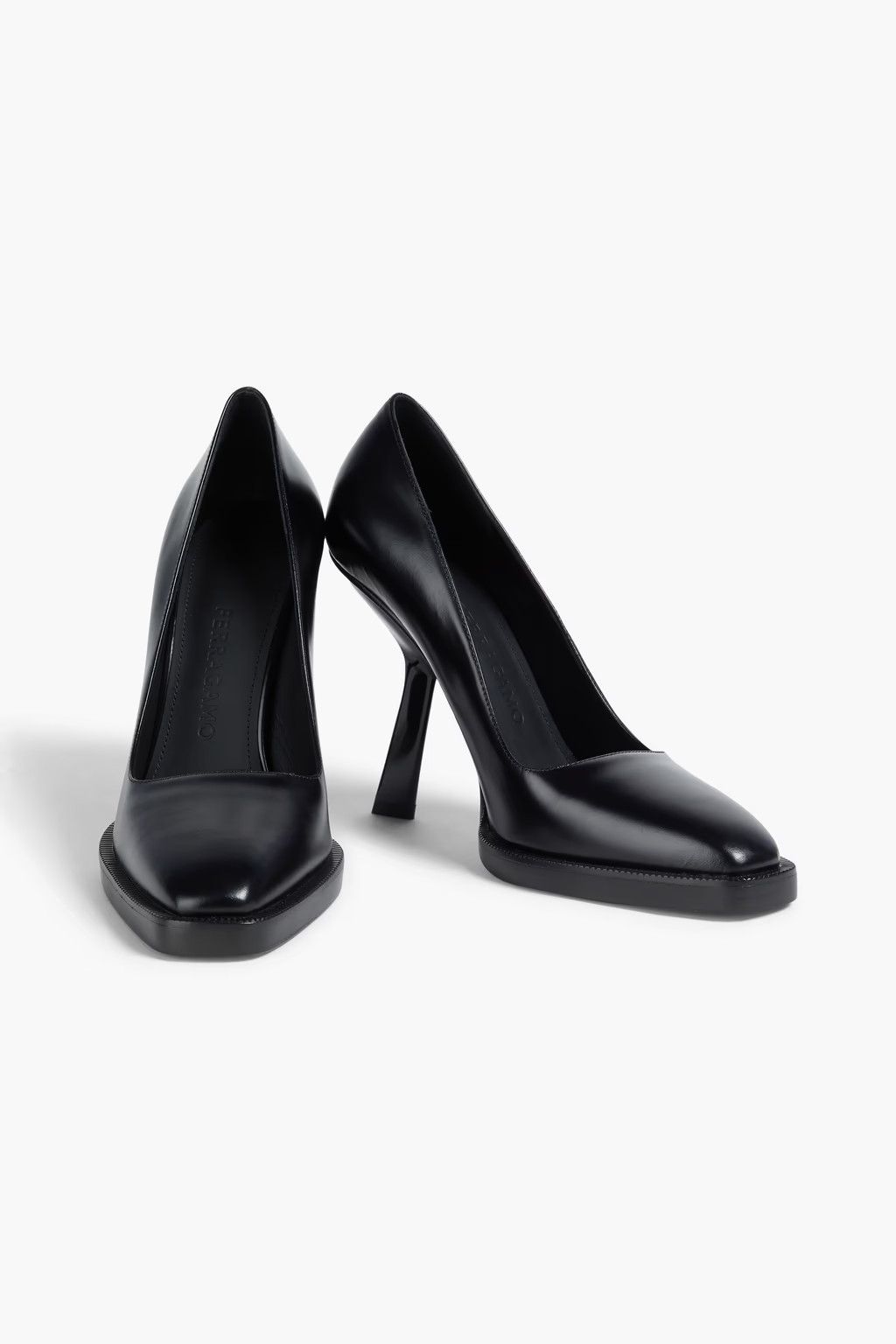 Salvatore Ferragamo o1y0426 Geometric Heel Pumps in Black Size US 10.5 / IT 40.5 - 2 Thumbnail