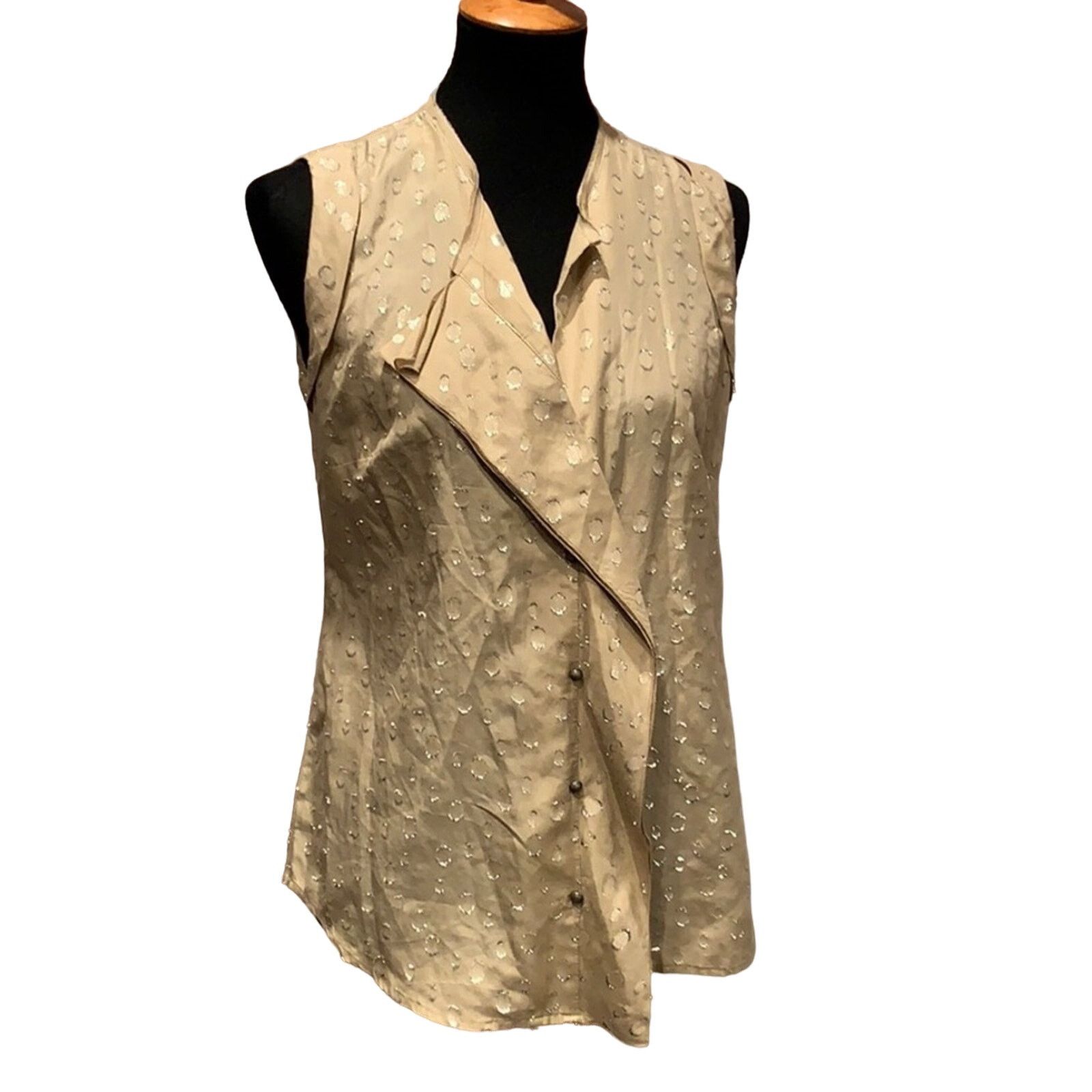 Ann Taylor Ann Taylor Women Size 6 Silk Blend Metal Sleeveless Tank Top Size S / US 4 / IT 40 - 1 Thumbnail