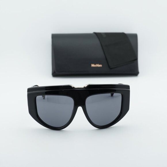 Max Mara Max Mara ORSOLA MM0083 01A Sunglasses Shiny Black Shield Size ONE SIZE - 11 Thumbnail
