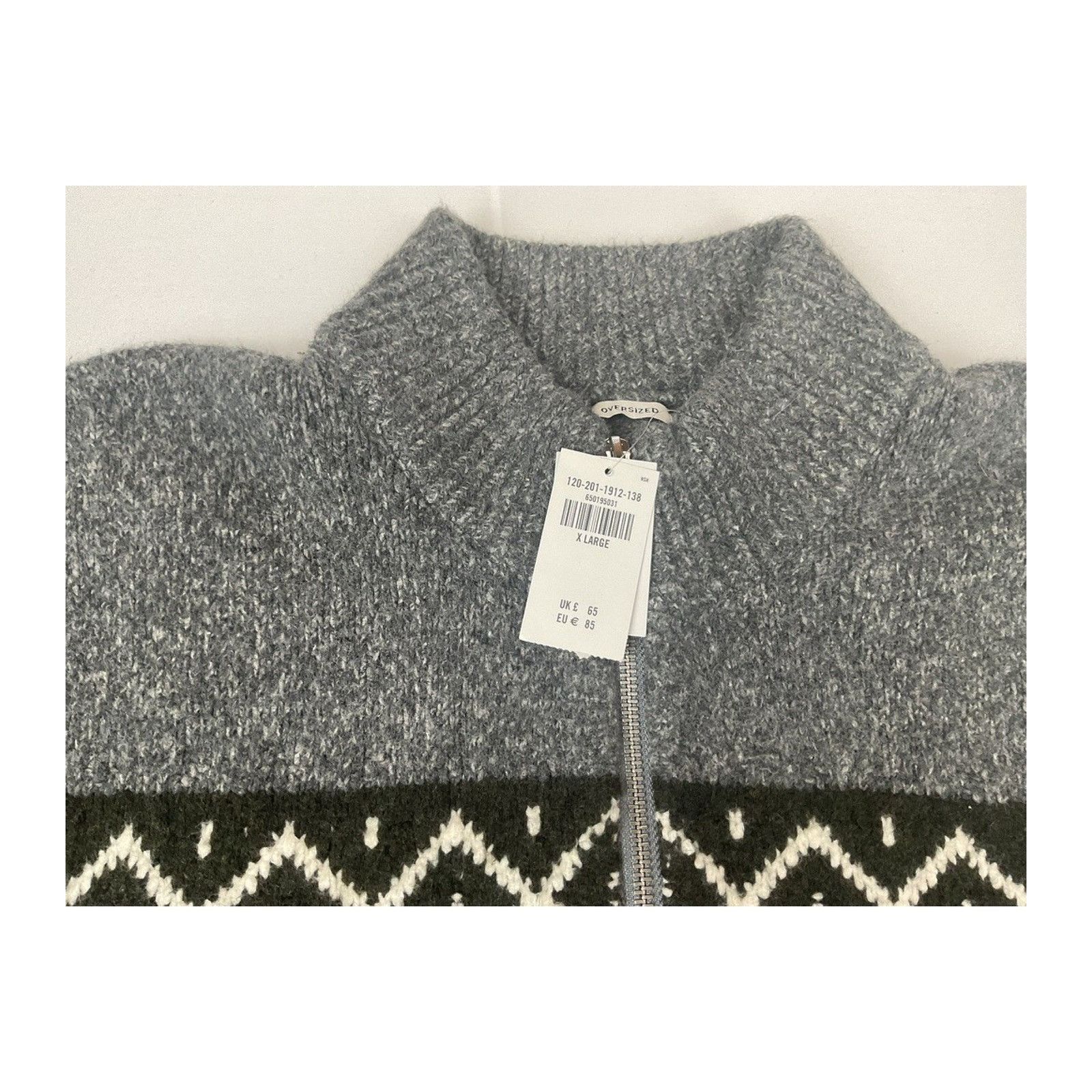 Abercrombie & Fitch Abercrombie & Fitch Mens Fair Isle Quarter Zip Sweater Wool Size US XL / EU 56 / 4 - 4 Thumbnail