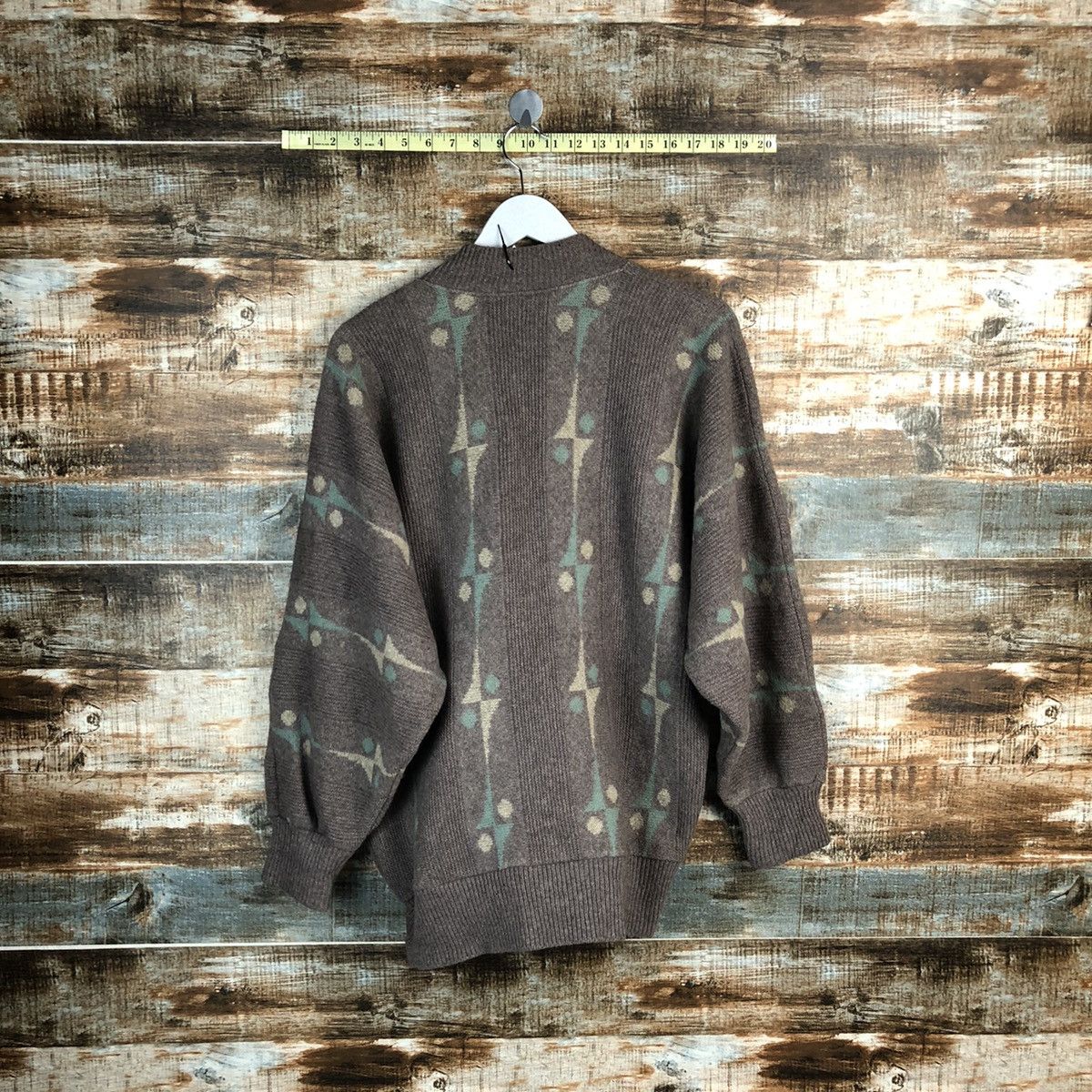 Japanese Brand Japan vintage art Brown Cardigan Knitwear #A1692 Size US L / EU 52-54 / 3 - 12 Thumbnail