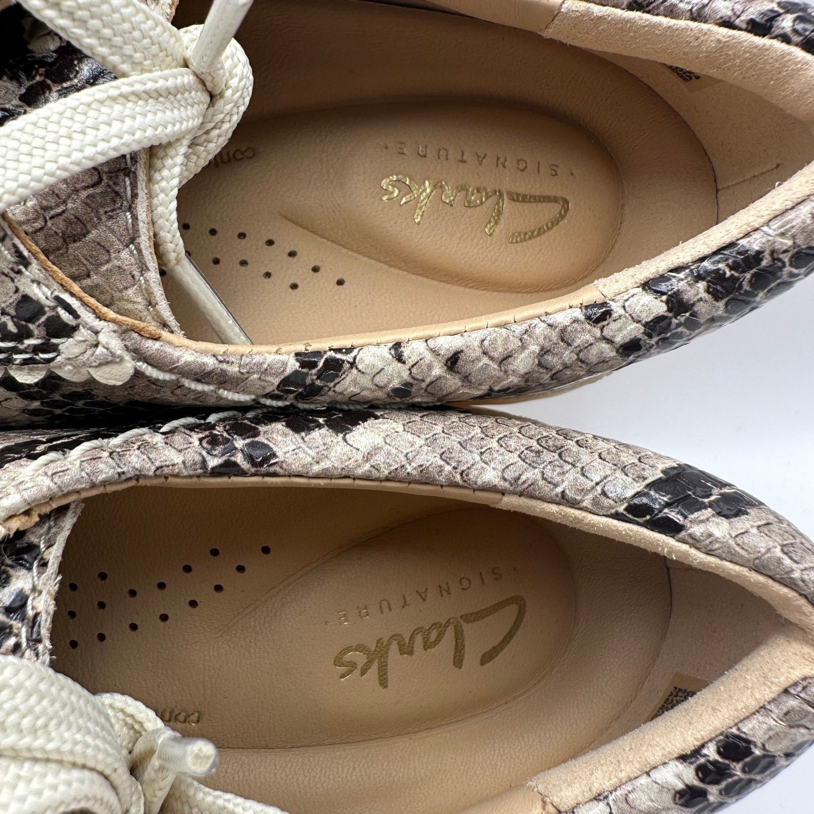 Clarks CLARKS Women's 6.5 MAYHILL WALK Gray/Snake Leather Platform Size US 6.5 / IT 36.5 - 3 Thumbnail