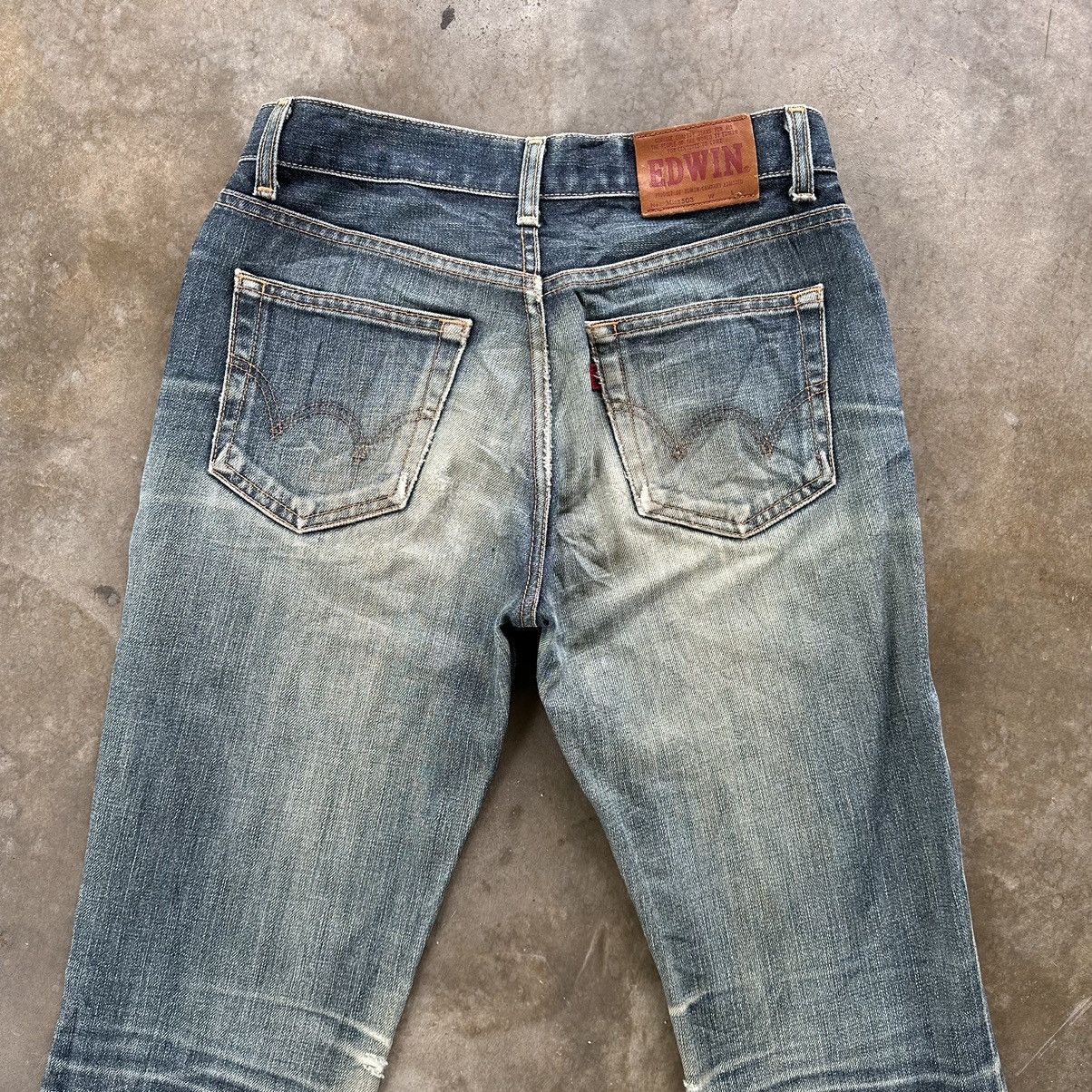 Japanese Brand Vintage Edwin Faded Flare Distressed Jean Denim Pant W28 Size US 28 / EU 44 - 12 Thumbnail