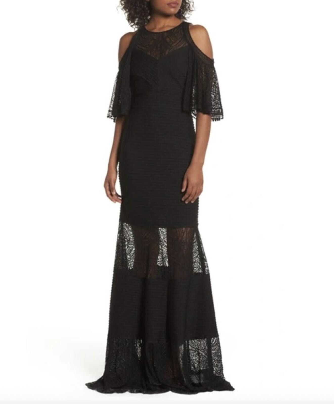Tadashi Shoji Tadashi Shoji Esme Embroidered Pintuck Cold Shoulder Gown Size M / US 6-8 / IT 42-44 - 1 Thumbnail