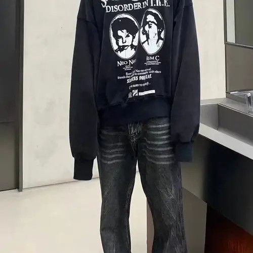 Japanese Brand VIBE Vintage washed ruined micro-flare wide-leg jeans Size US 34 / EU 50 - 4 Thumbnail