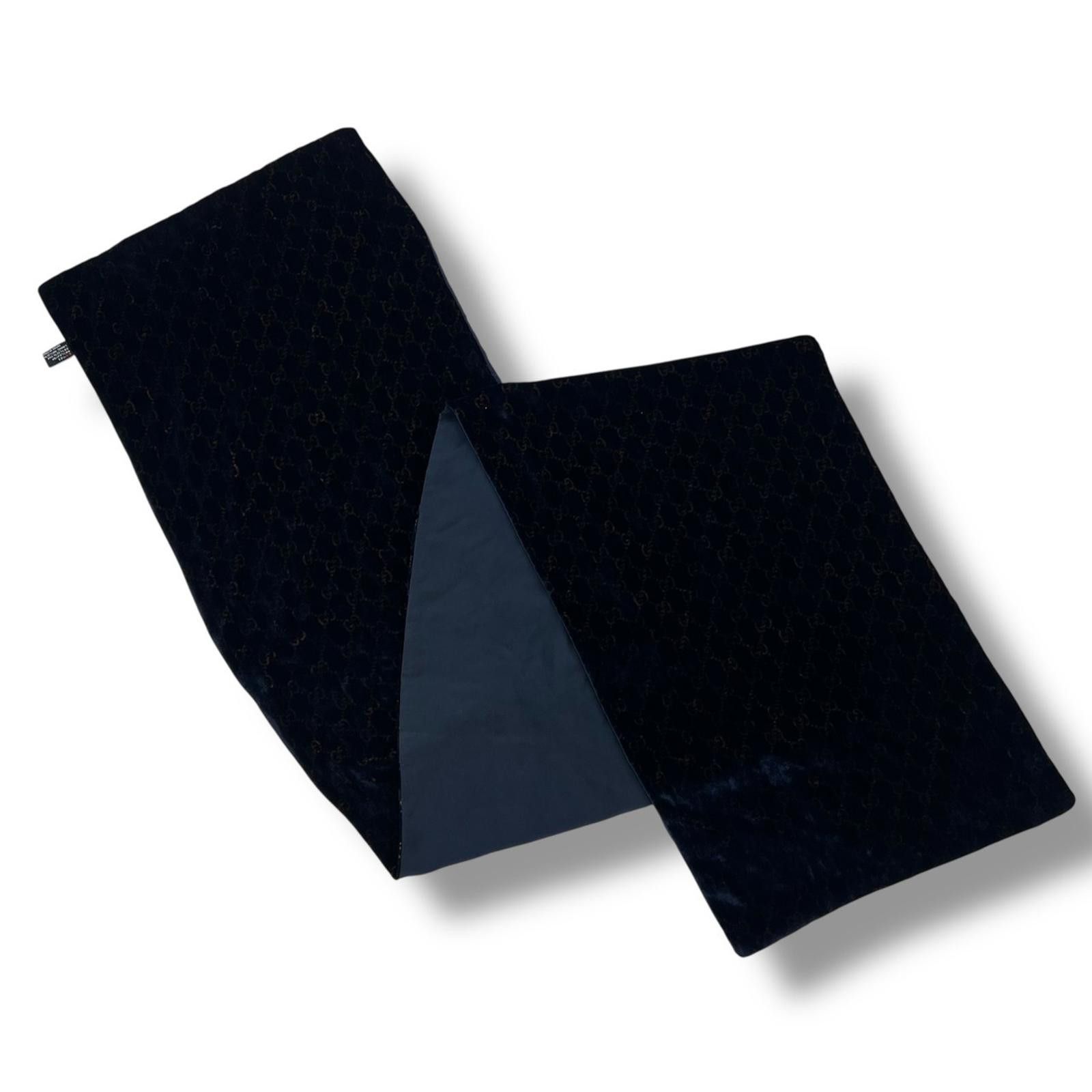 Gucci Gucci by Tom Ford Navy Velour Monogram Scarf Size ONE SIZE - 2 Thumbnail