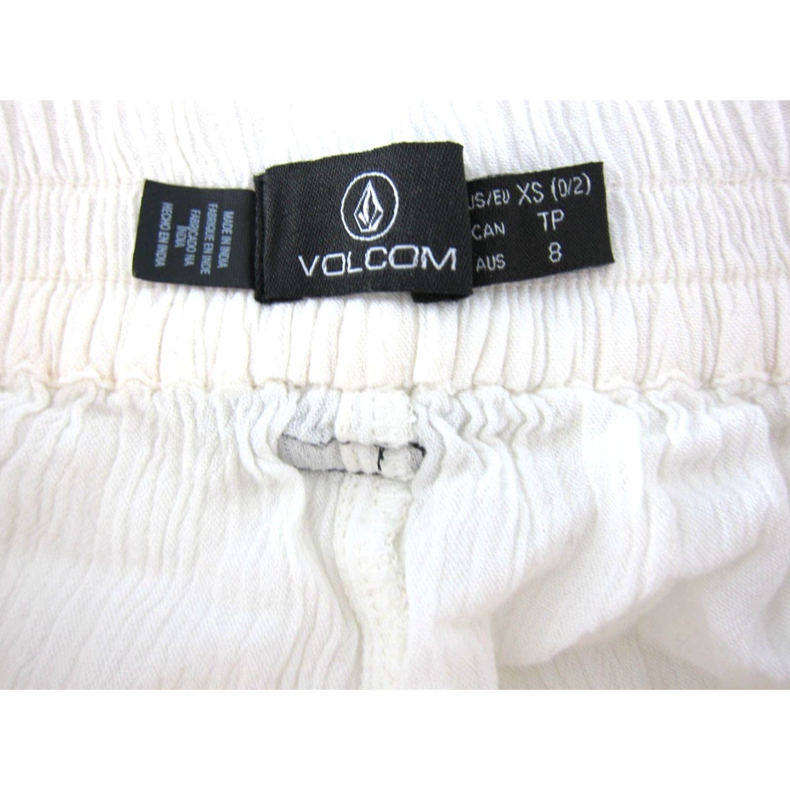 Volcom Volcom Women XS Ivory 100% Rayon Pocket Wide Leg High Rise Pull-On Pants Size 26" / US 2 / IT 38 - 3 Thumbnail
