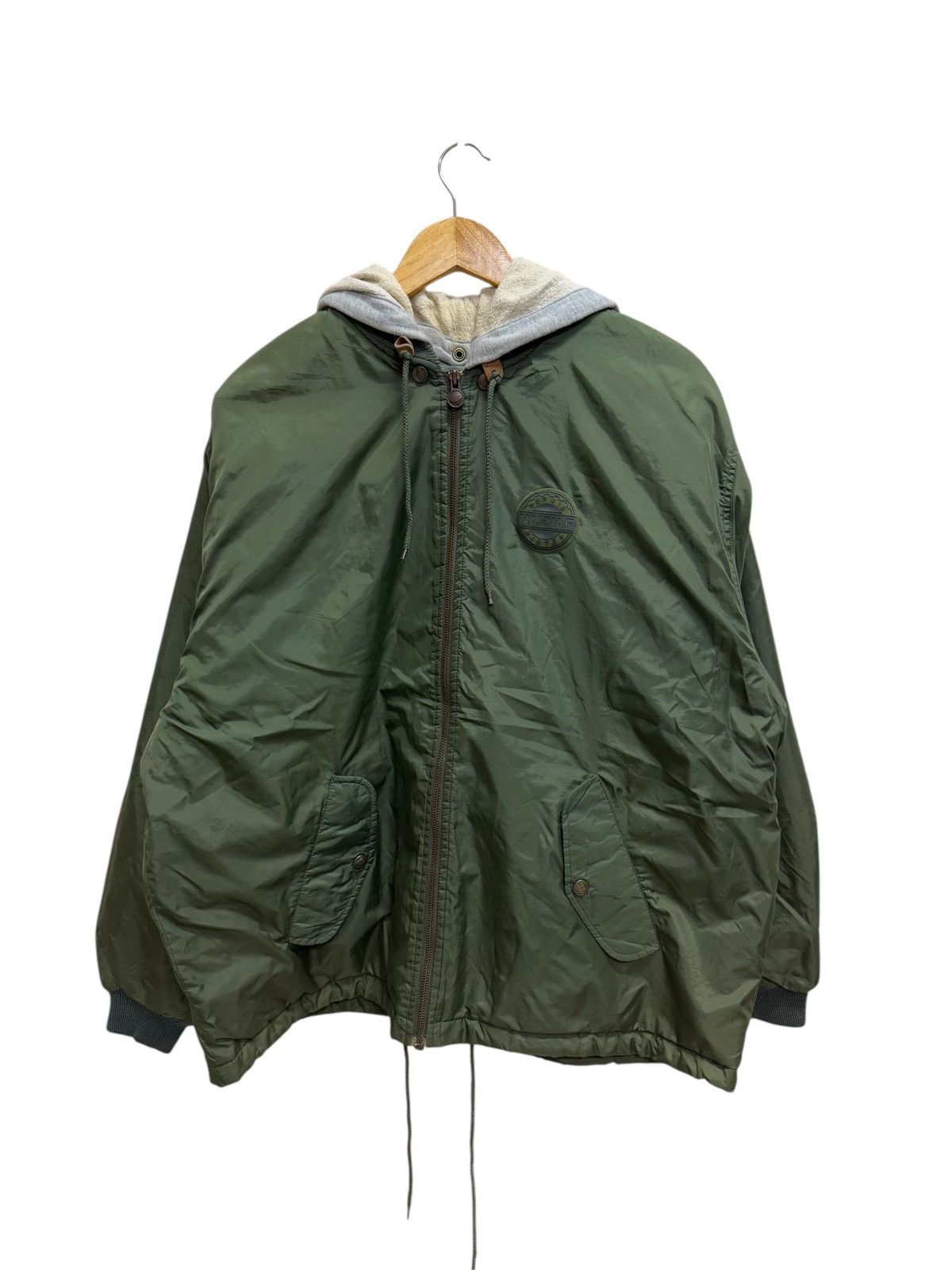 Japanese Brand × Vintage Naf nAf Rubber Label Padded Nylon Jacket Hoodie Size US XL / EU 56 / 4 - 1 Thumbnail