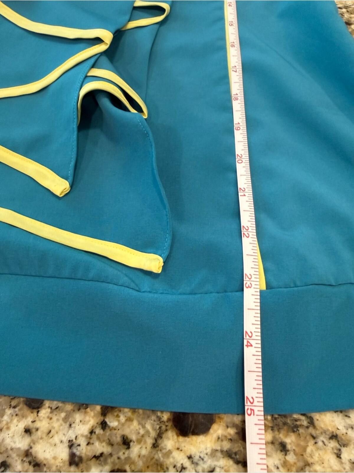 Minnetonka Minuet sleeveless top teal blue yellow trim SZ M Size M / US 6-8 / IT 42-44 - 11 Thumbnail