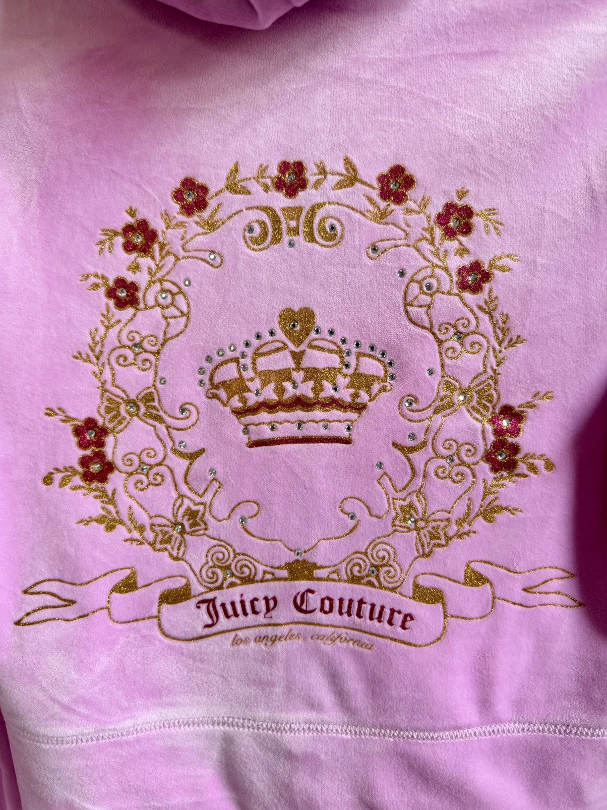 Juicy Couture Juicy Couture Pink Velour Hoodie Crown Floral Bloom NWT M Size M / US 6-8 / IT 42-44 - 3 Thumbnail