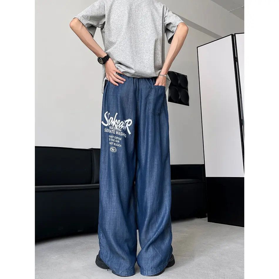 Japanese Brand × Jean Retro loose wide leg printed jeans Size US 32 / EU 48 - 3 Thumbnail
