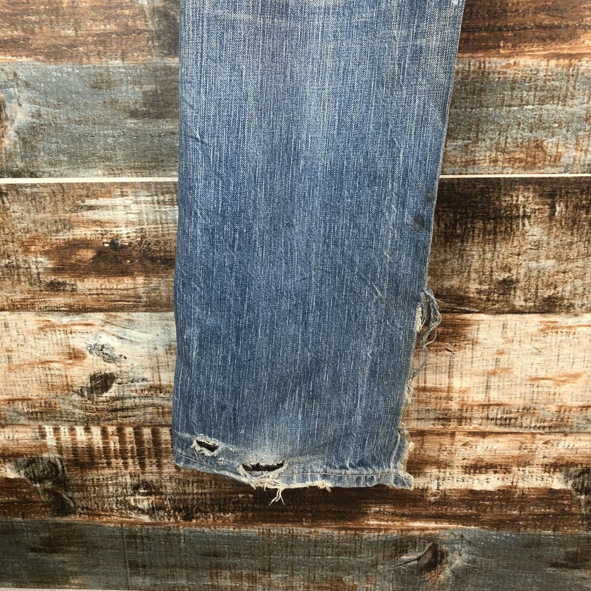 Edwin DLL Edwin Blue Stripe Distressed Denim Pants #C006 Size US 31 - 20 Thumbnail