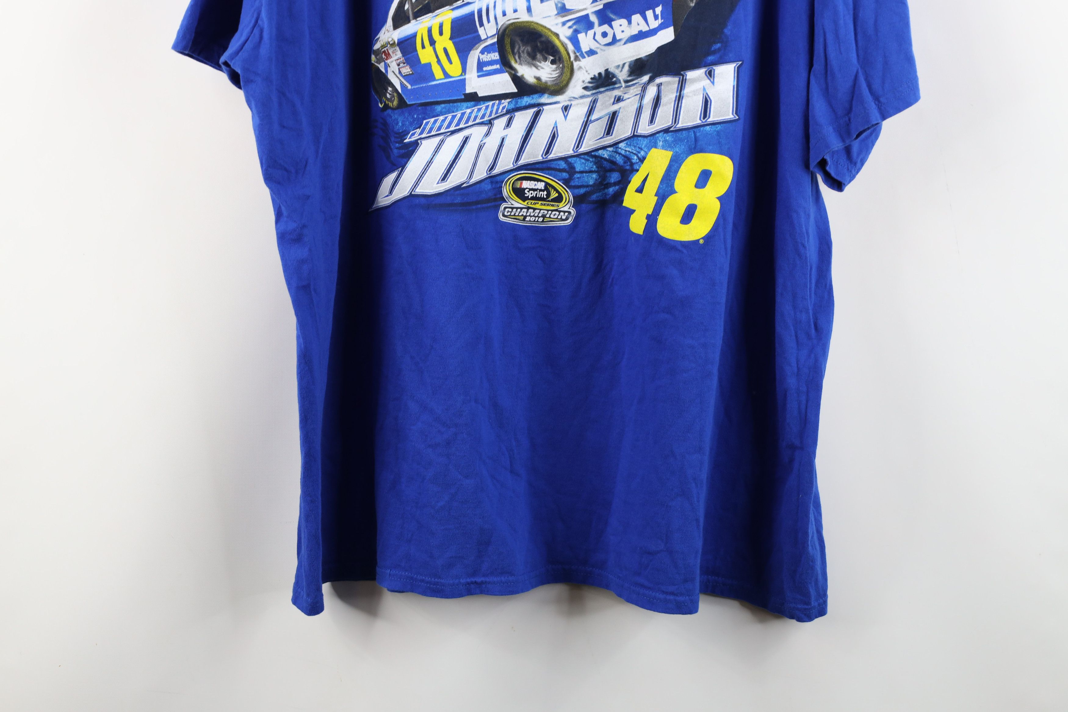 Vintage Vintage Y2K NASCAR Jimmie Johnson Racing T-Shirt Blue Size US XXL / EU 58 / 5 - 14 Thumbnail