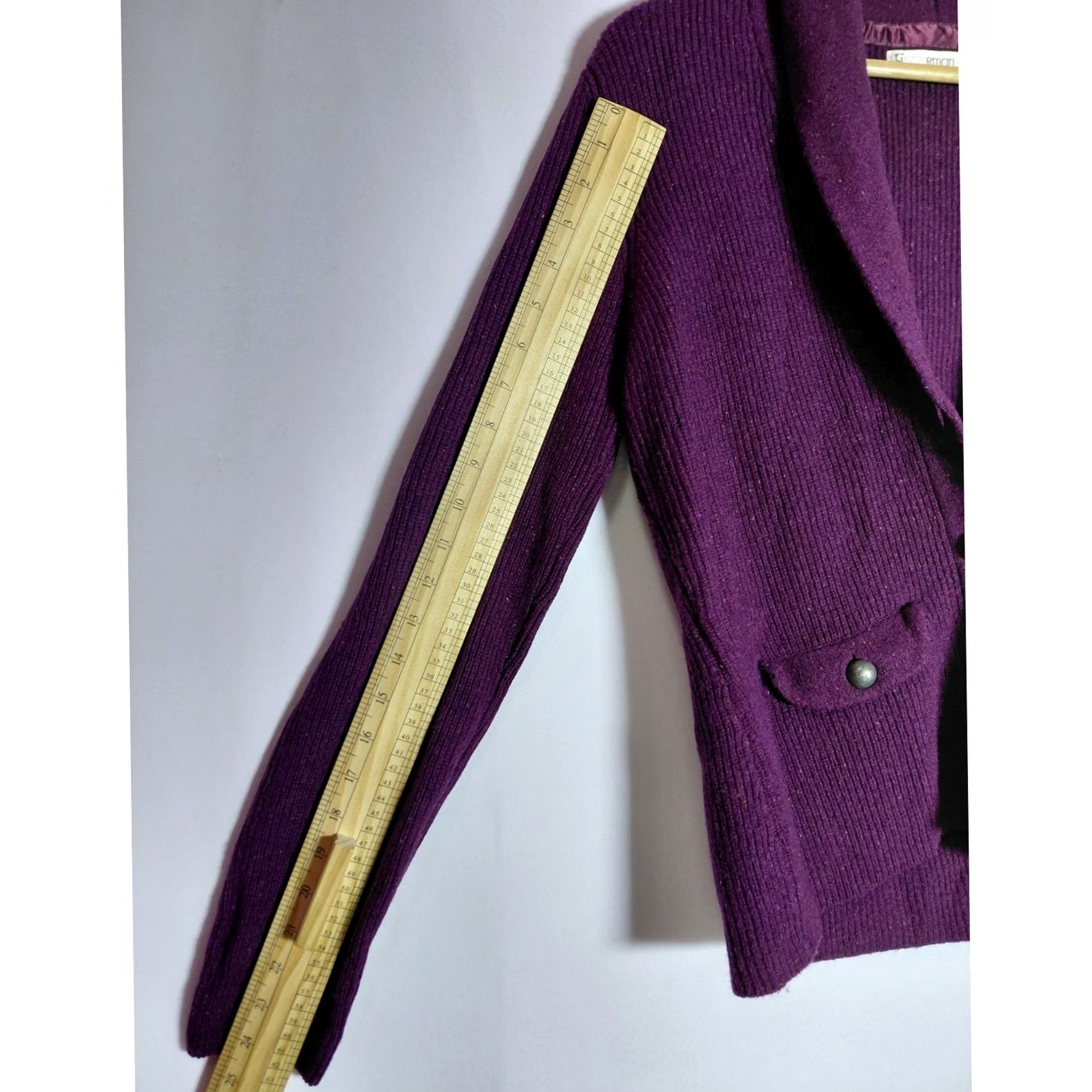 Vintage Fisherman Out Of Ireland Cardigan Purple Solid Knit Women Size M Slim Button Fall Winter Knitwear Blazer Sleeve Long Wool Casual Workwear"} Size M / US 6-8 / IT 42-44 - 7 Thumbnail
