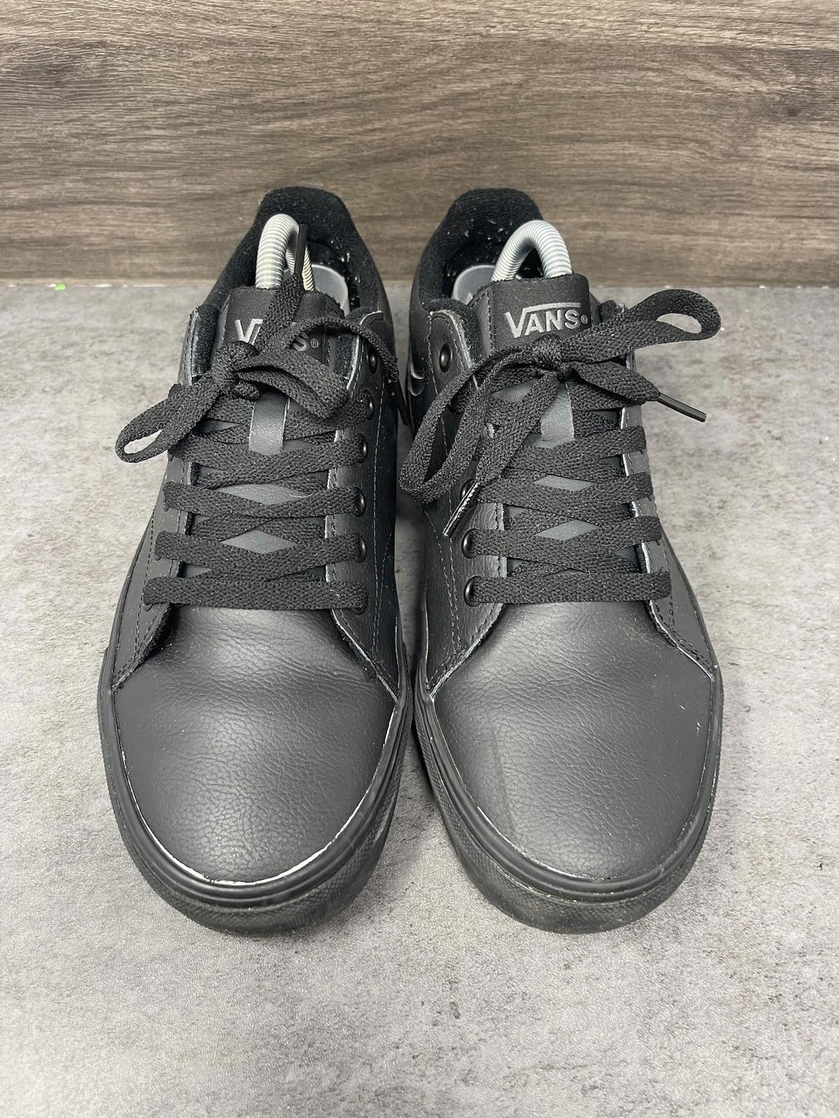 Vans Vans Seldan Shoes Mens Size 8 Black Leather Sneakers Size US 8 / EU 41 - 3 Thumbnail