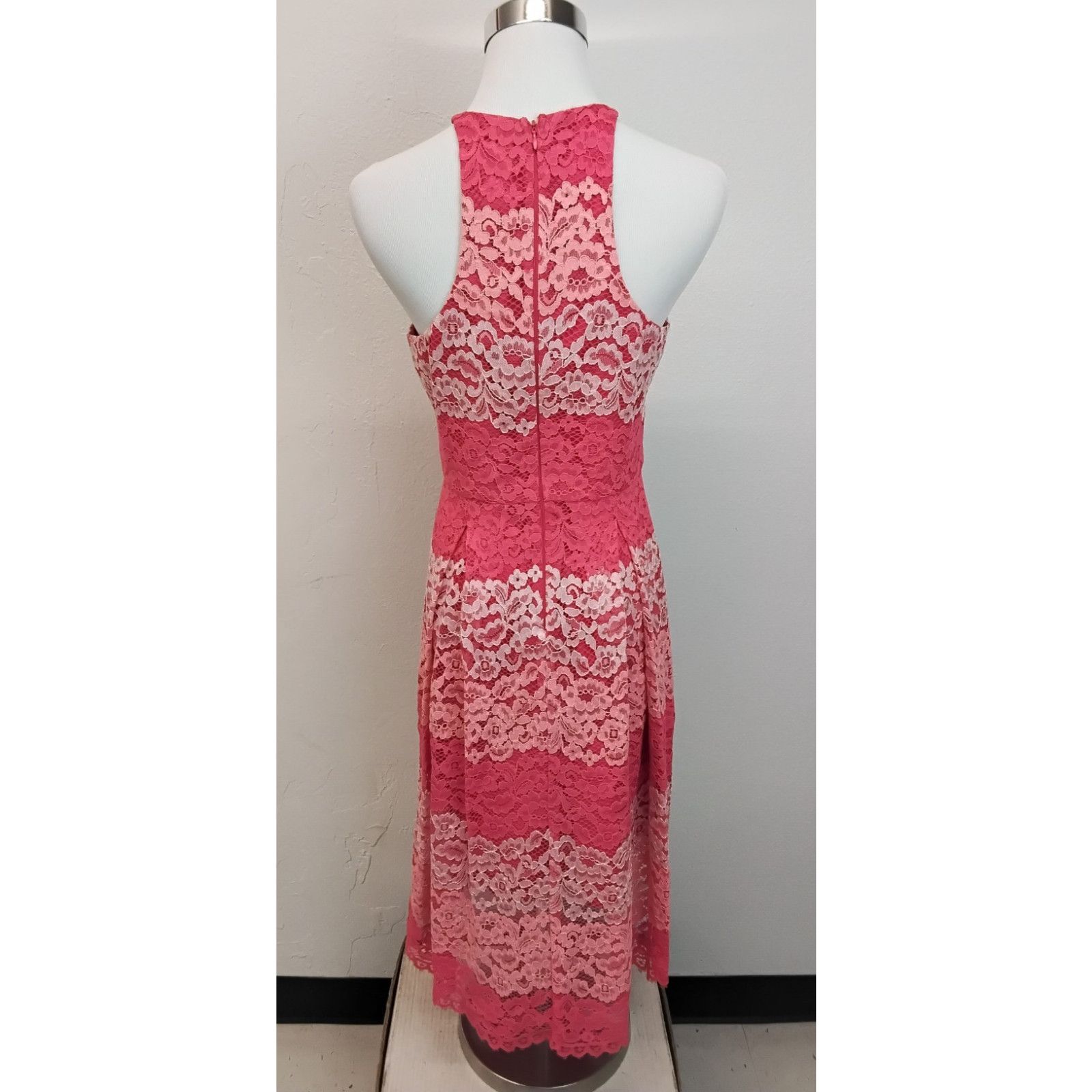 Badgley Mischka Belle Badgley Mischka Dress Women's 4 Pink Lace NWT Size S / US 4 / IT 40 - 4 Thumbnail