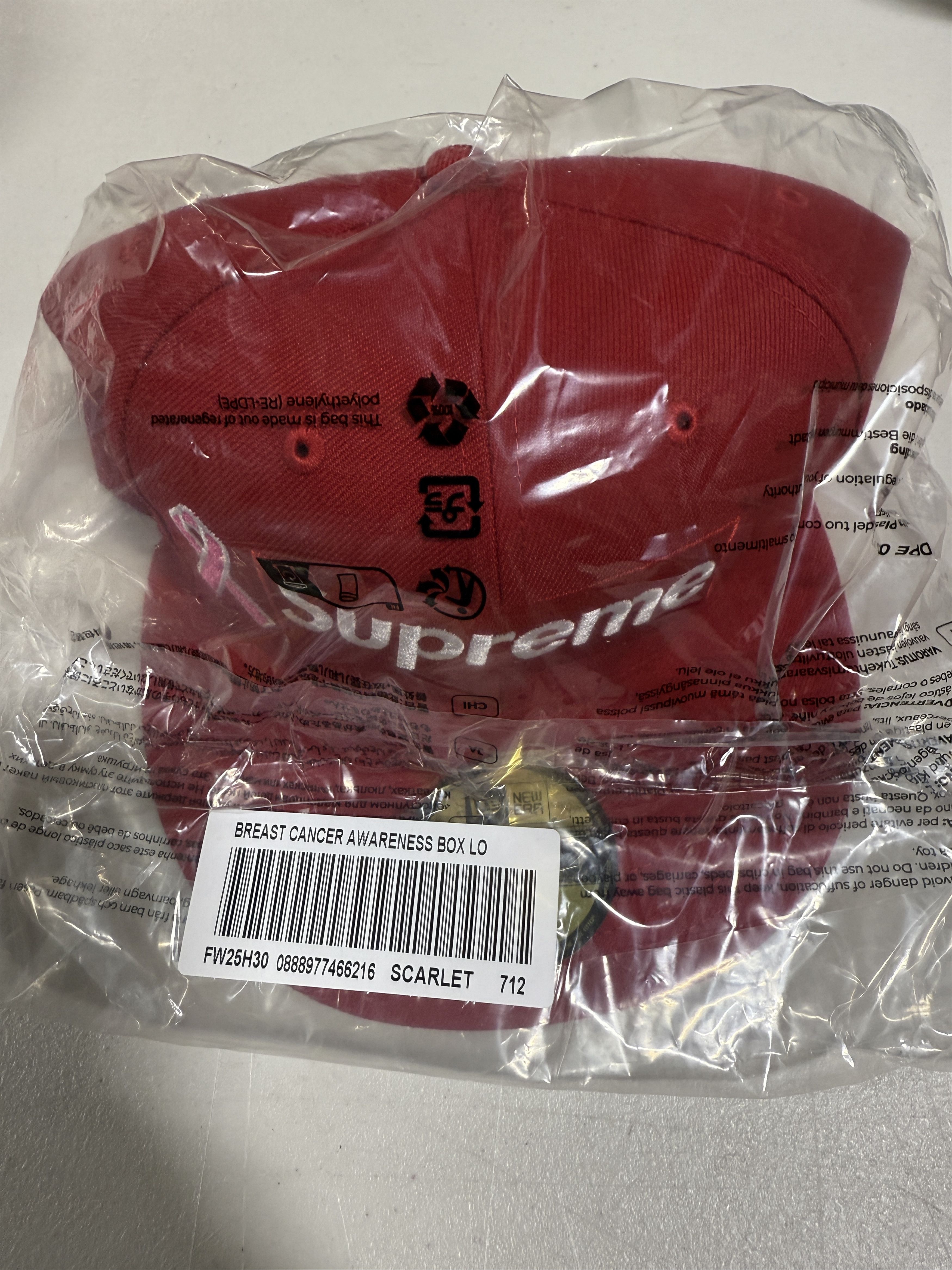 Other Supreme New Era Breast Cancer Awareness Hat Red 7 1/2 Size ONE SIZE - 4 Thumbnail