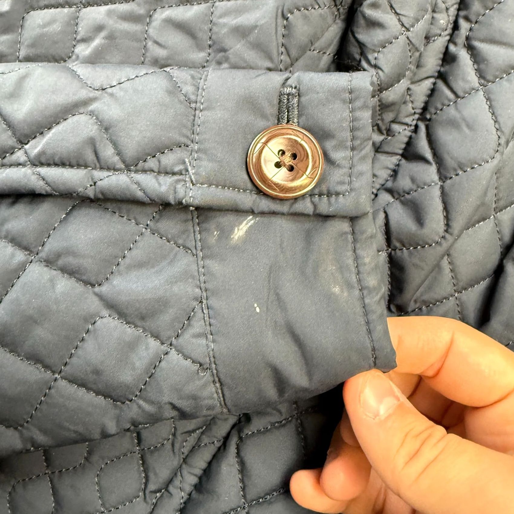Lands' End Lands' End Jacket Women M Navy Quilted Insulated Chore Primaloft Short Sleeve/Xlong? (Note: Original has Long Sleeve) Size M / US 6-8 / IT 42-44 - 3 Thumbnail