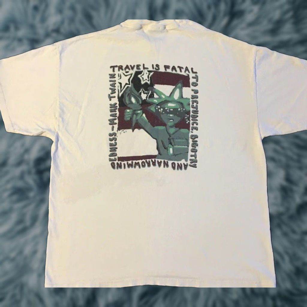 Vintage VINTAGE NAU World Citizen Distressed Shirt XL White Men T-Shirt 90s Grunge University Arizona 80s Hip Hop Rock Campus USA Size US XL / EU 56 / 4 - 1 Thumbnail