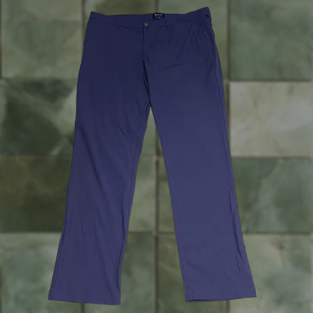 Vintage Rye51 Voyager Performance Pants Men 38 Blue 5-Pocket Chino Straight Leg 33.5in Inseam Regular Fit EUC Size US 38 / EU 54 - 1 Thumbnail