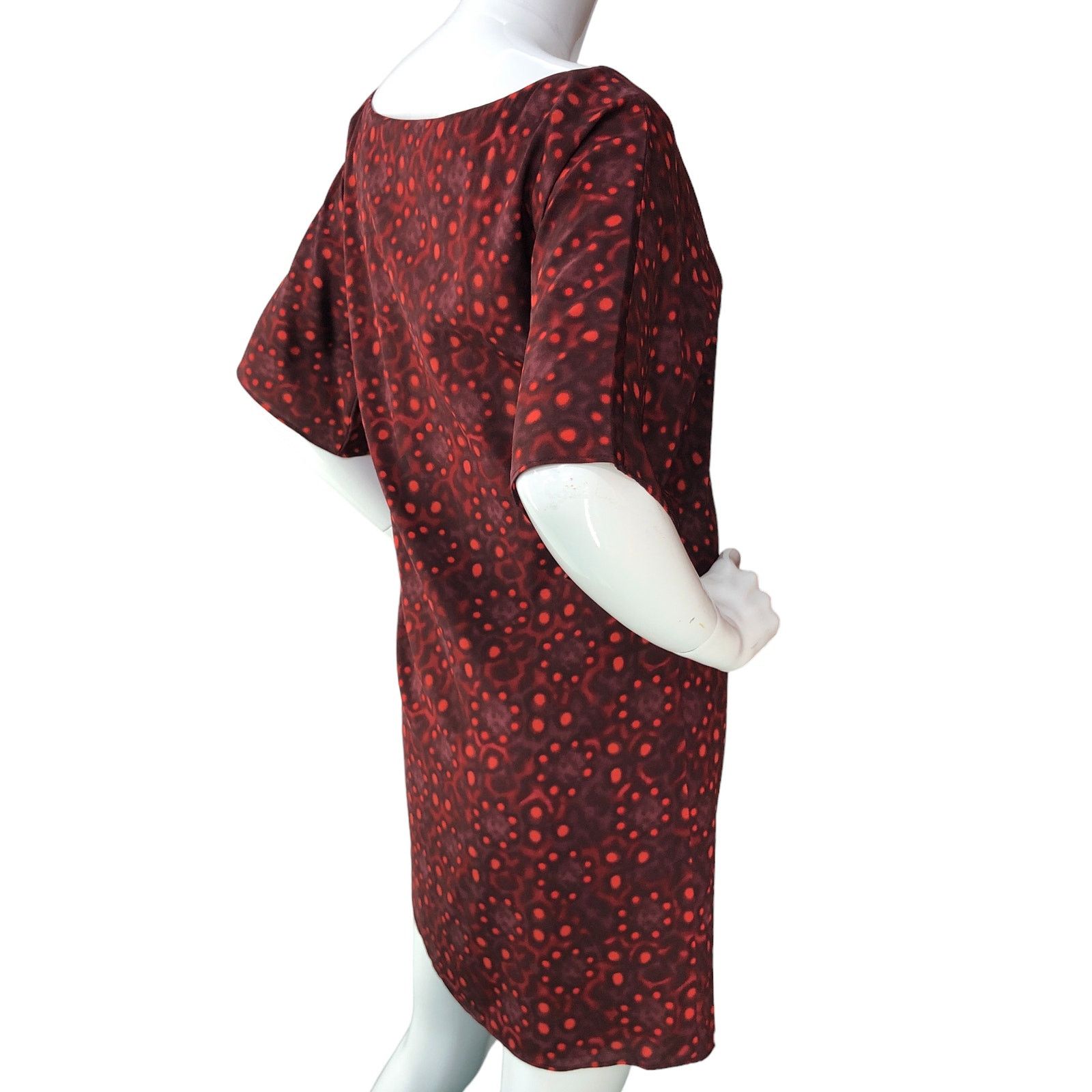 Alice + Olivia Alice + Olivia A+O Size S Shift Dress Kaleidoscope Silk Red Size S / US 4 / IT 40 - 9 Thumbnail