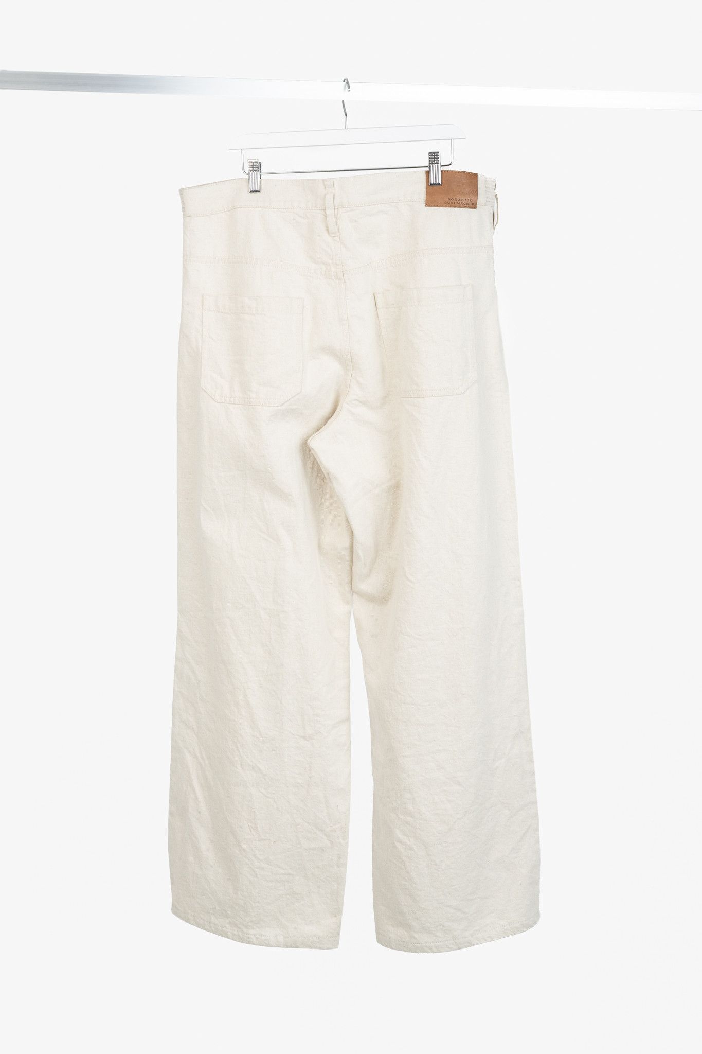 DOROTHEE SCHUMACHER Dorothee Schumacher Cream Cotton Wide-Leg Jeans Size 38" / US 16 / IT 52 - 2 Thumbnail