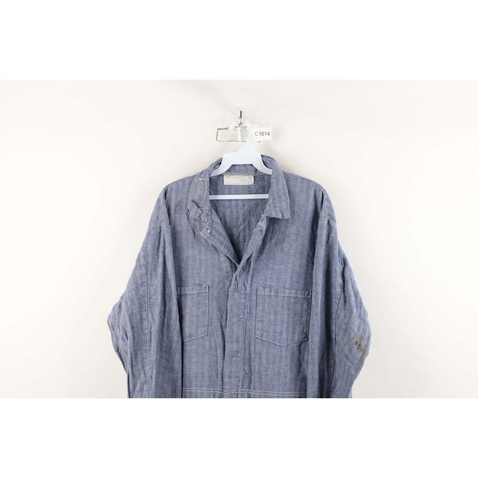 Vintage Vintage 60s Streetwear Herringbone Twill Denim Coveralls Size US 38 / EU 54 - 2 Thumbnail