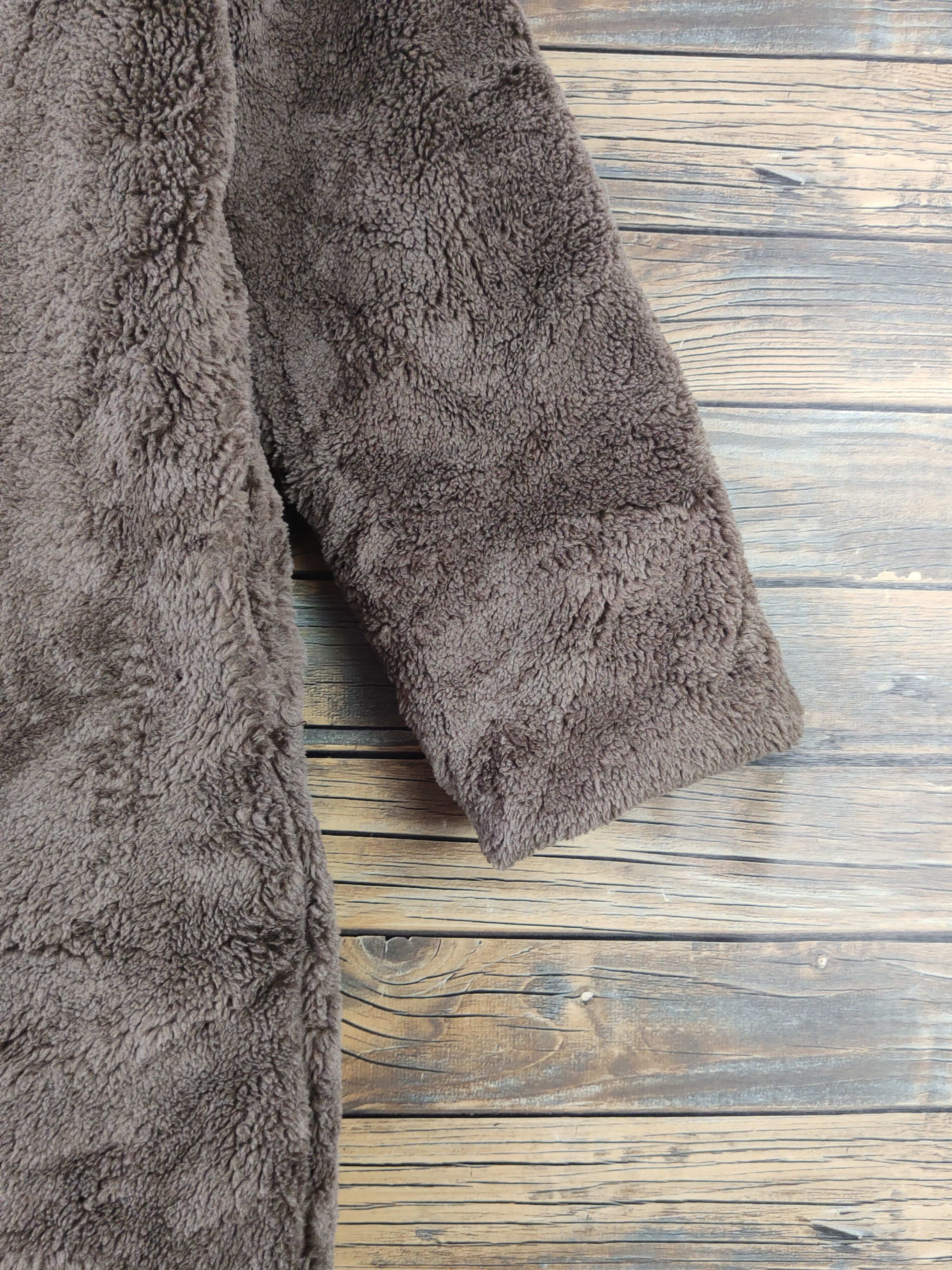 Japanese Brand × Vintage Back Number Dark Brown Fur Faux Sweater Coats Size M / US 6-8 / IT 42-44 - 6 Thumbnail