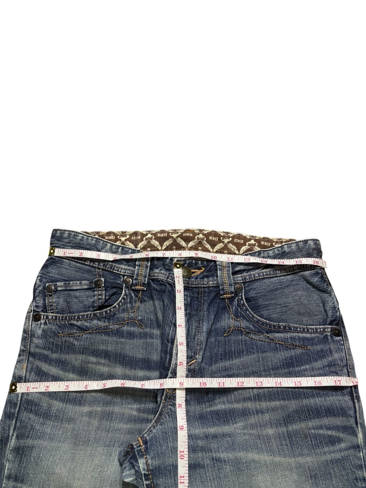 Edwin × Japanese Brand Vintage Edwin XV Mud Wash Distressed Ripped Flare Jean Size US 33 - 12 Thumbnail