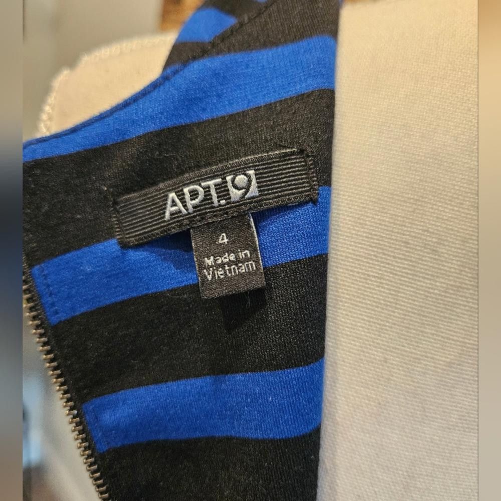 Apt. 9 Blue & Black Striped Dress – Perfect for Any Occasion Size S / US 4 / IT 40 - 5 Thumbnail