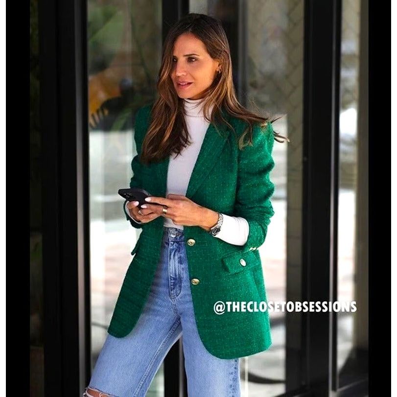 Zara ZARA BLOGGER FAVE!!! Blazer with Contrast Buttons NWT Size S / US 4 / IT 40 - 8 Thumbnail