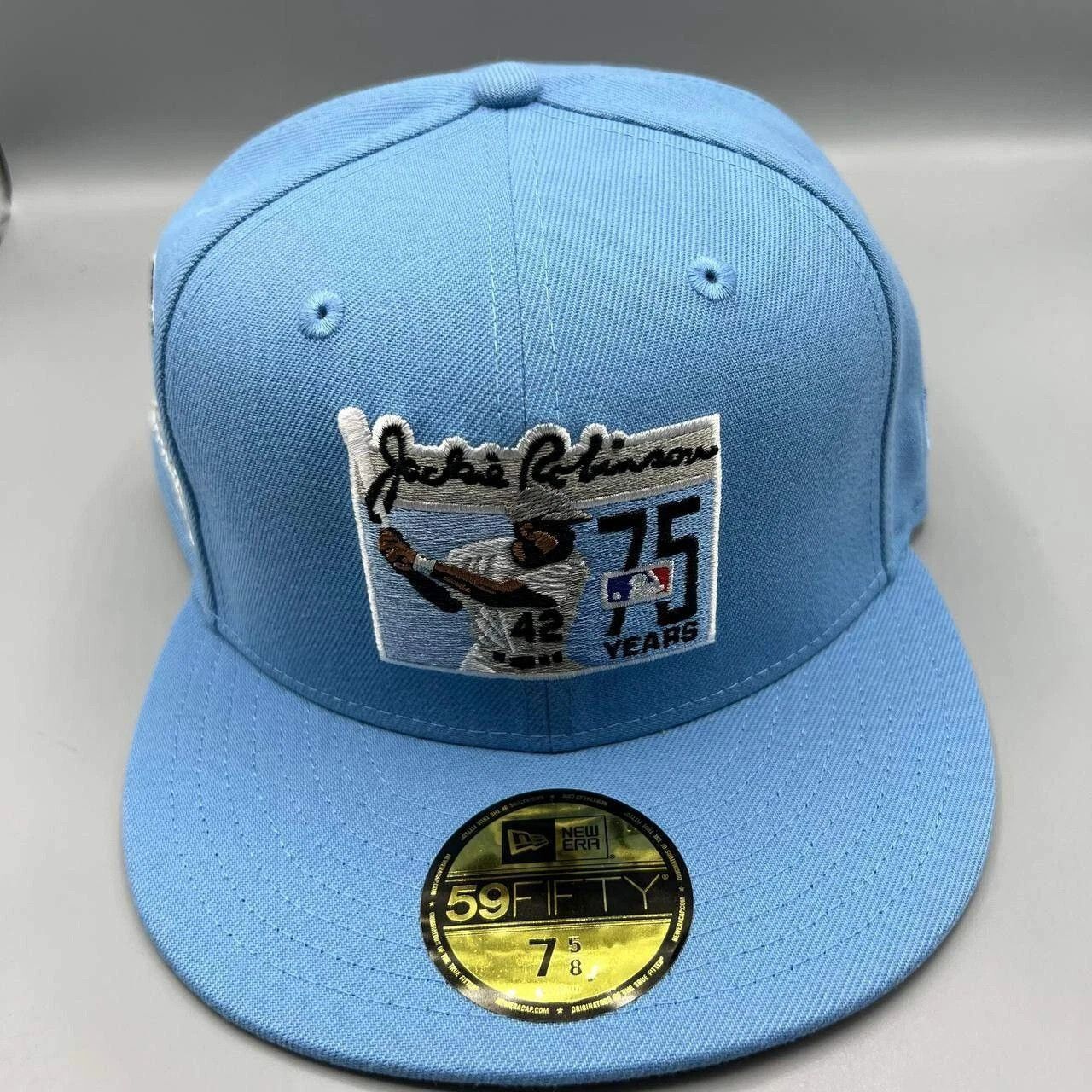 New Era Brooklyn LA Dodgers Hat Men 7 5/8 Blue MLB Fitted Cap Size ONE SIZE - 6 Thumbnail