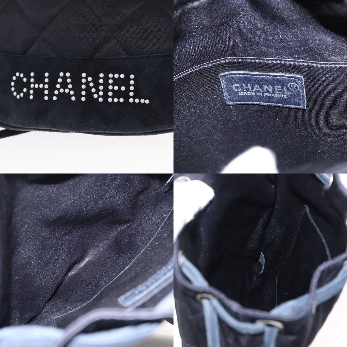 Chanel Chanel Matelasse Backpack Satin Navy CC Size ONE SIZE - 6 Thumbnail