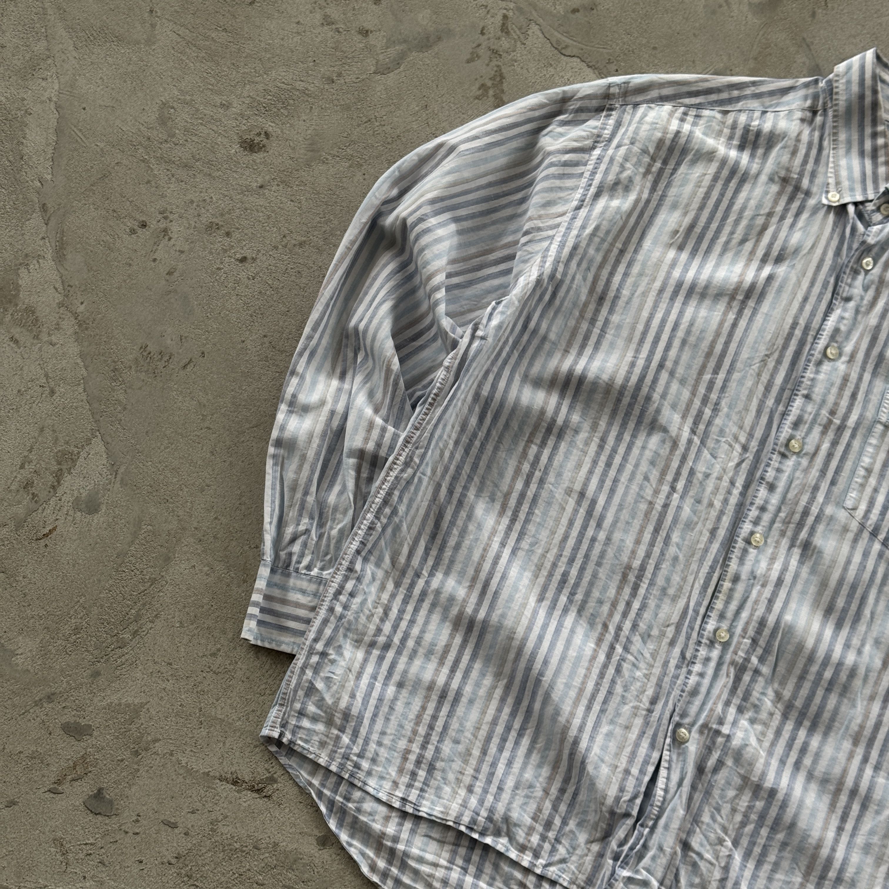 Lacoste Vintage 90s Lacoste Striped Linen Button Ups Shirt Size US XL / EU 56 / 4 - 3 Thumbnail