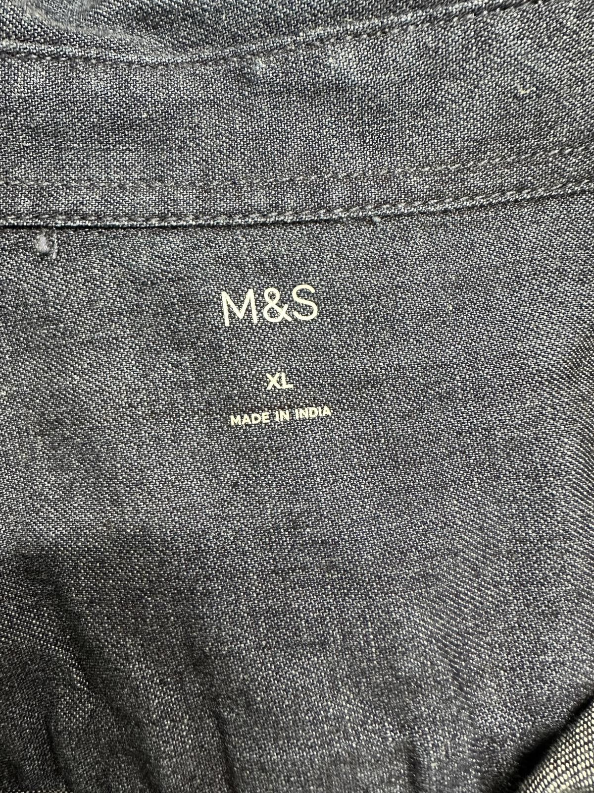 M.E. Sport M&S Dark Blue Denim Shirt XL Regular Length Size US XL / EU 56 / 4 - 2 Thumbnail