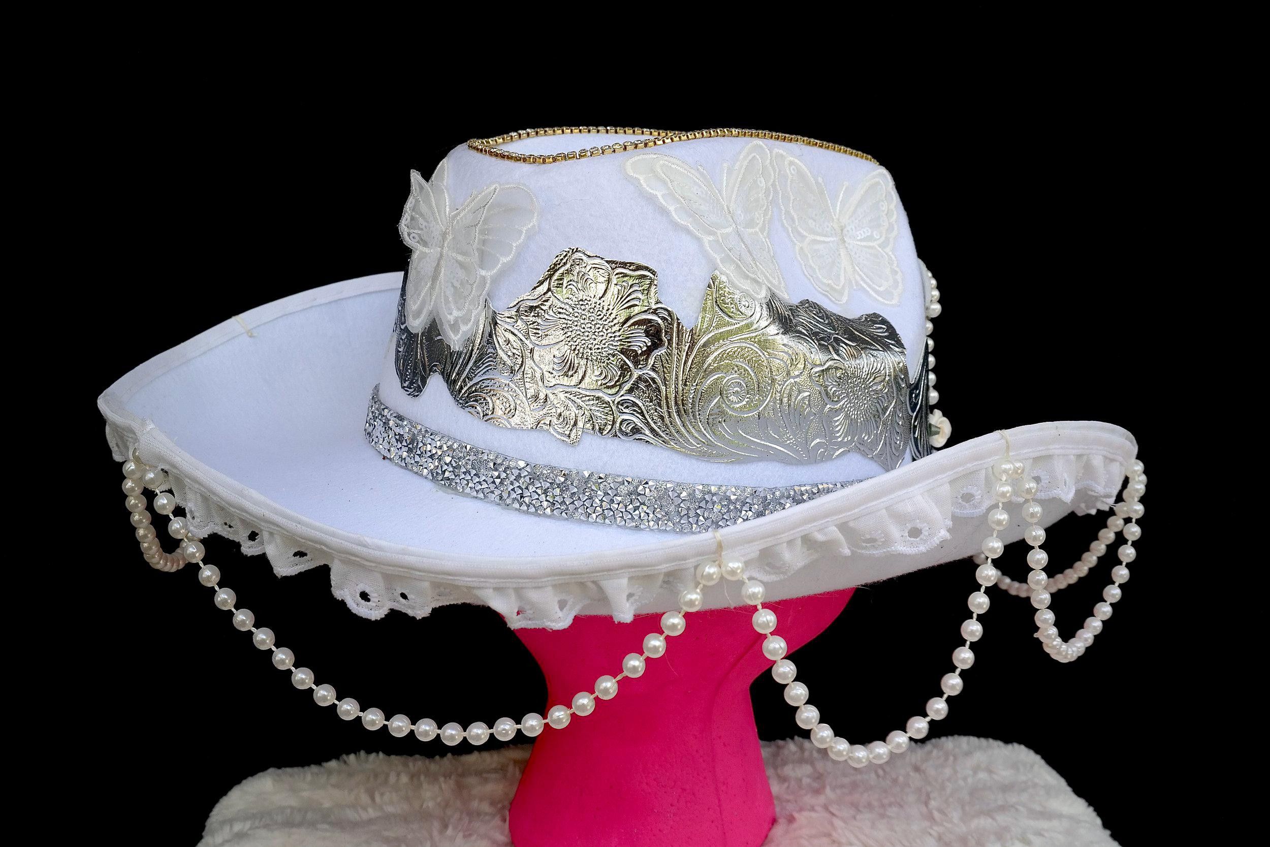 Handmade Pearl Bride Cowgirl Hat Size ONE SIZE - 6 Thumbnail