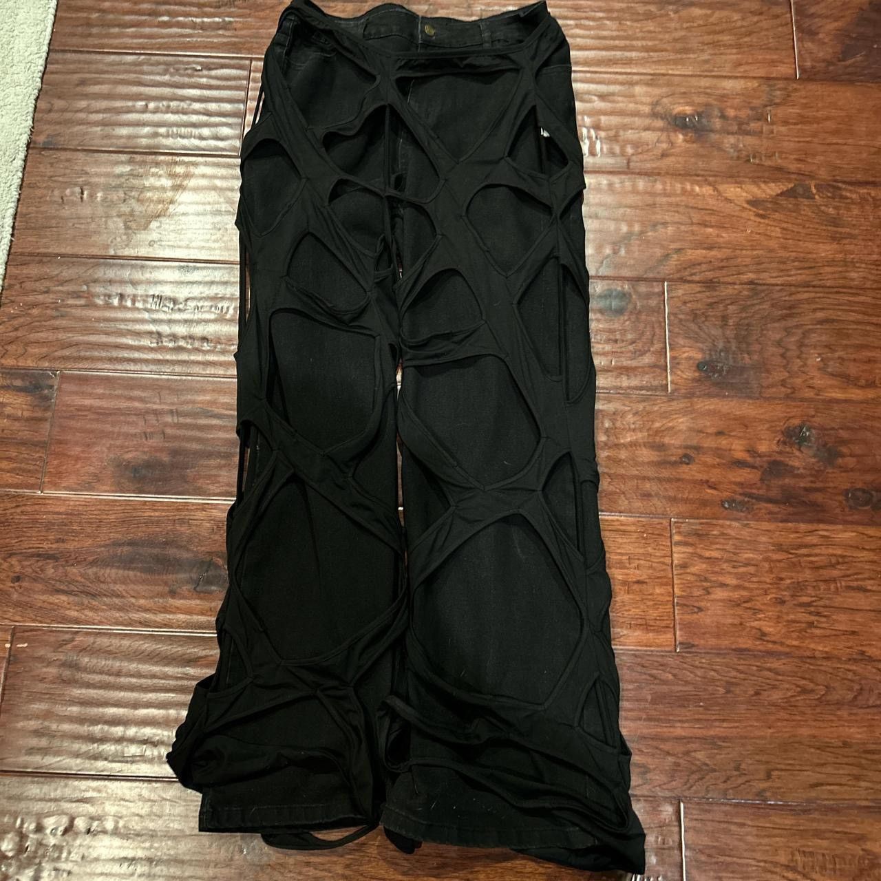 Designer × Japanese Brand flared black flash jeans Size US 32 / EU 48 - 1 Thumbnail