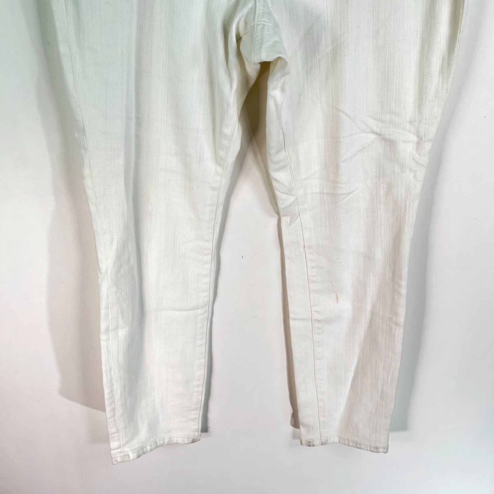 Vintage Anthropology Pilcro & The Letterpress Script Jeans Women's 32 Ankle White 34X28 Size 24" / US 00 / IT 34 - 3 Thumbnail